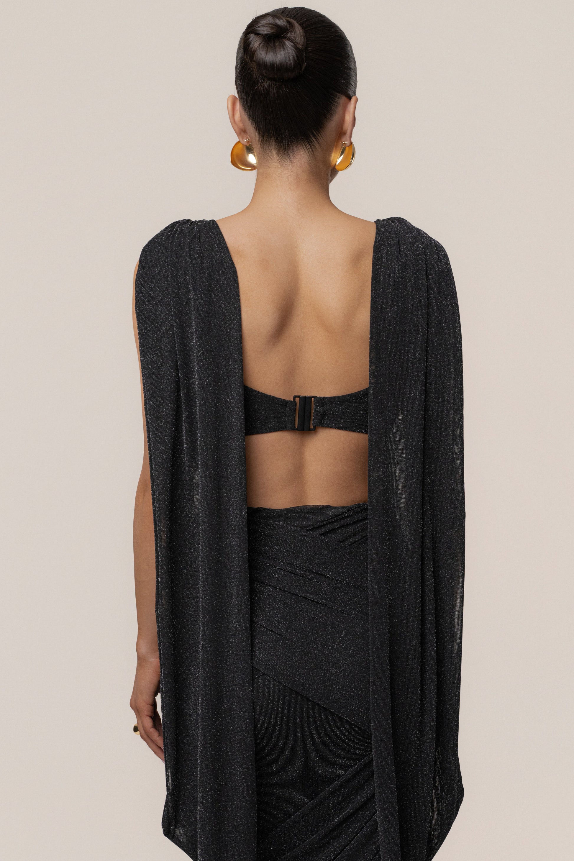 Black Divine Drape Skirt Set JLUXLABEL