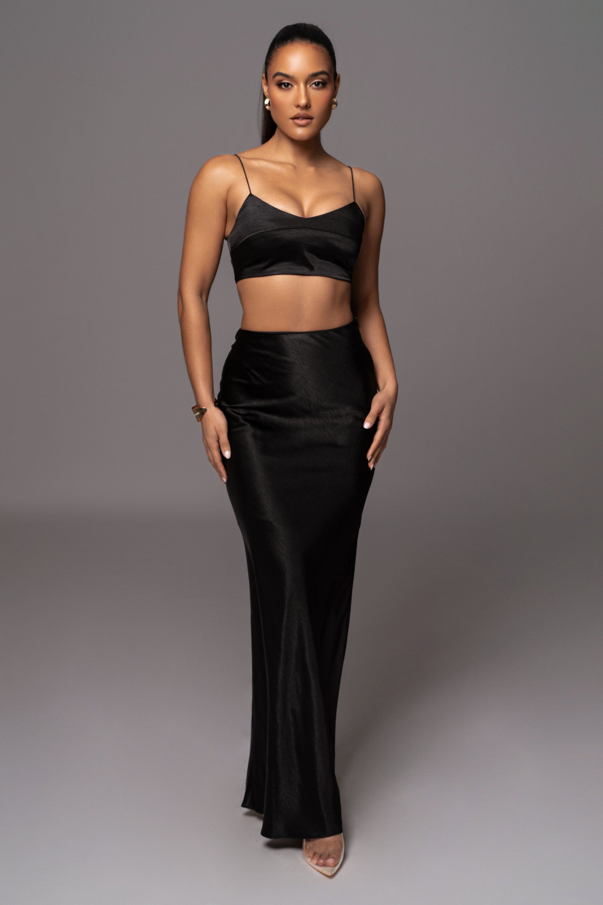 Black Isella 2-Piece Skirt Set JLUXLABEL