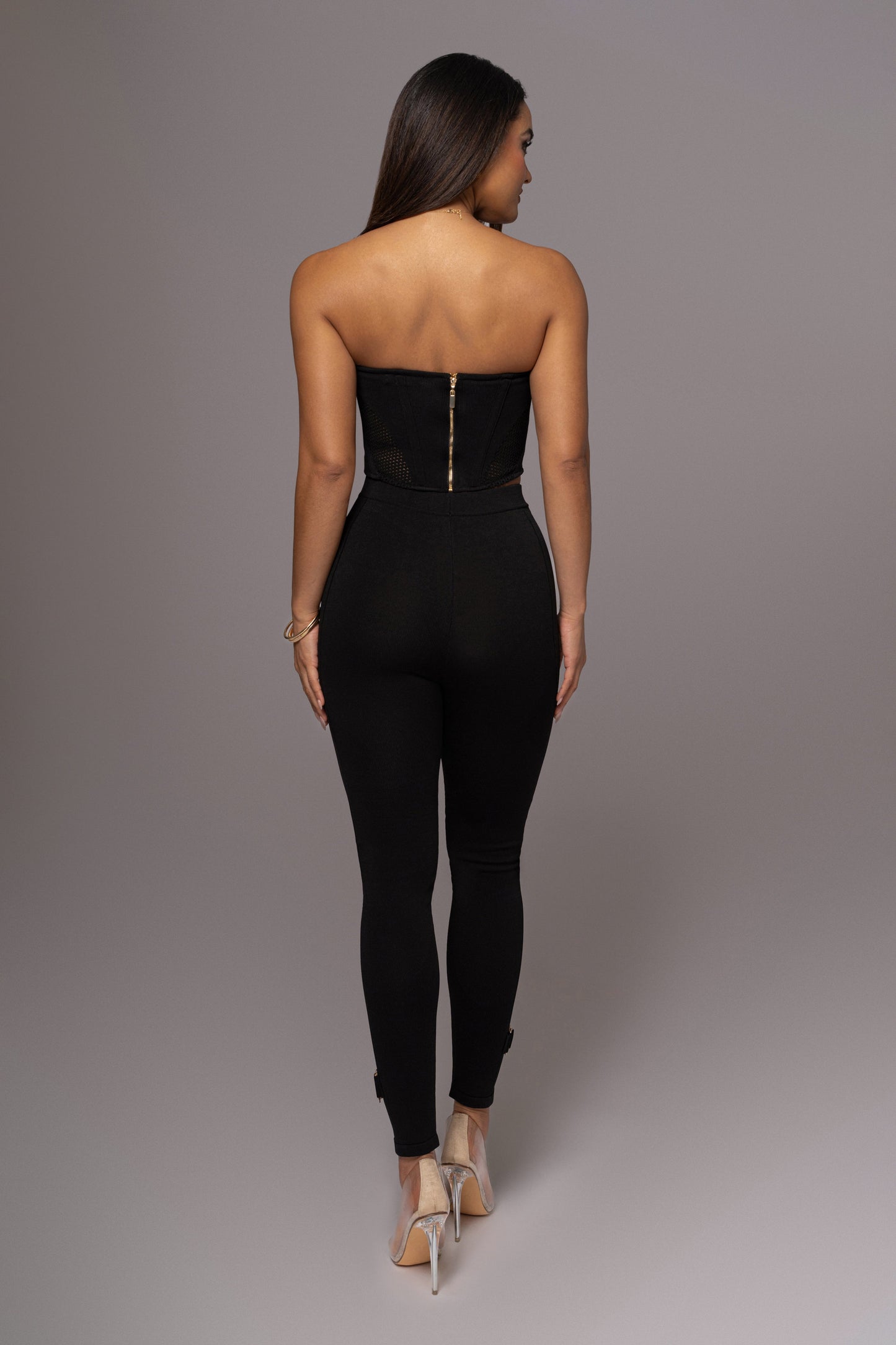 Black Freda Knit Bustier JLUXLABEL
