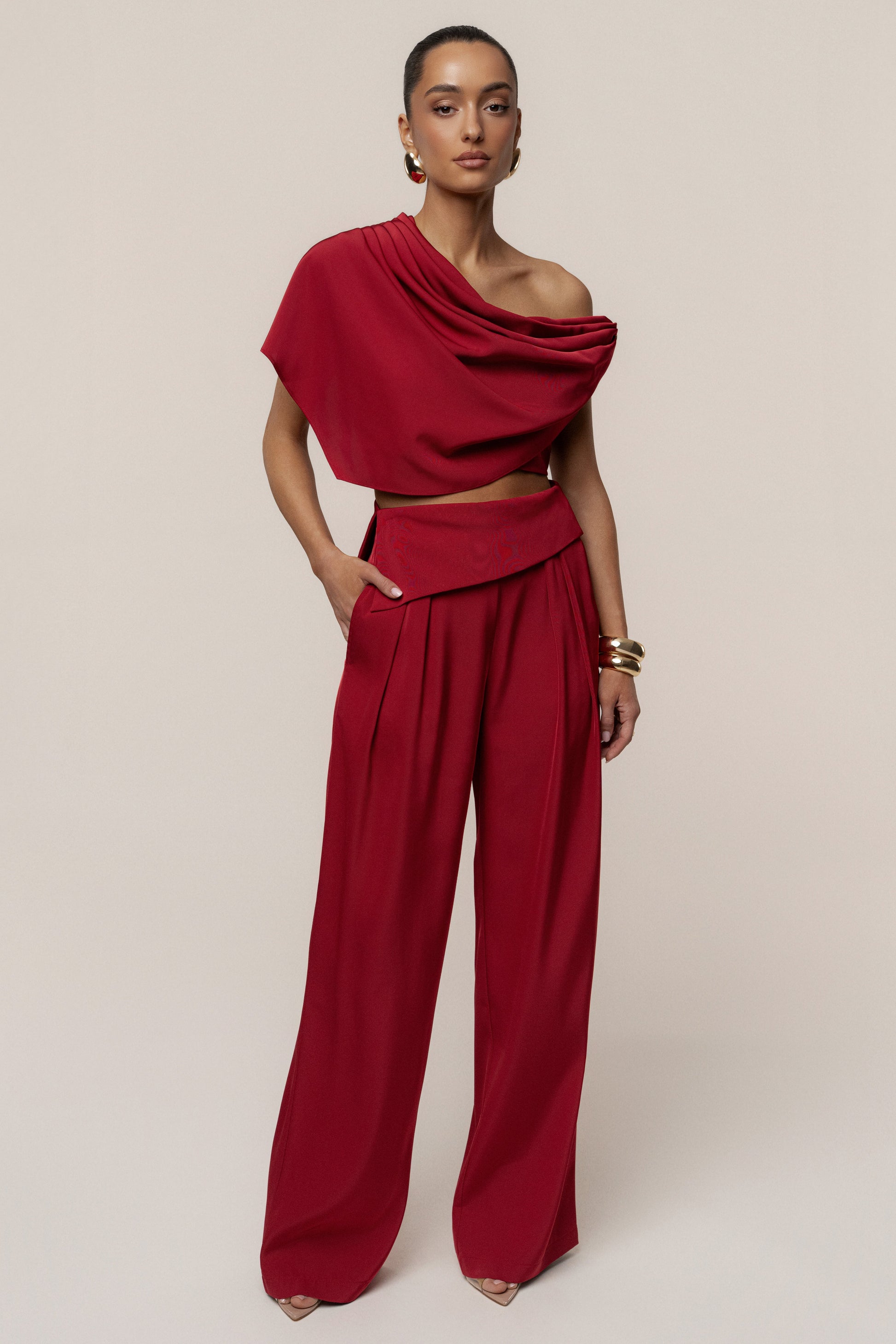 Red Executive Trousers JLUXLABEL