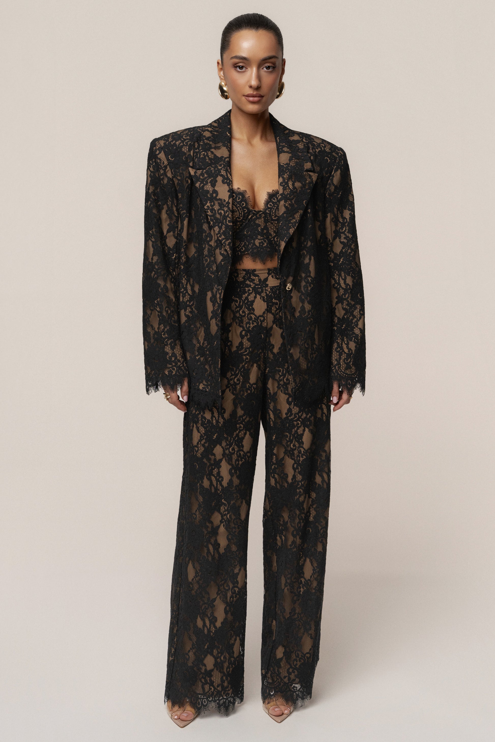 Black Lace And Desire Blazer JLUXLABEL