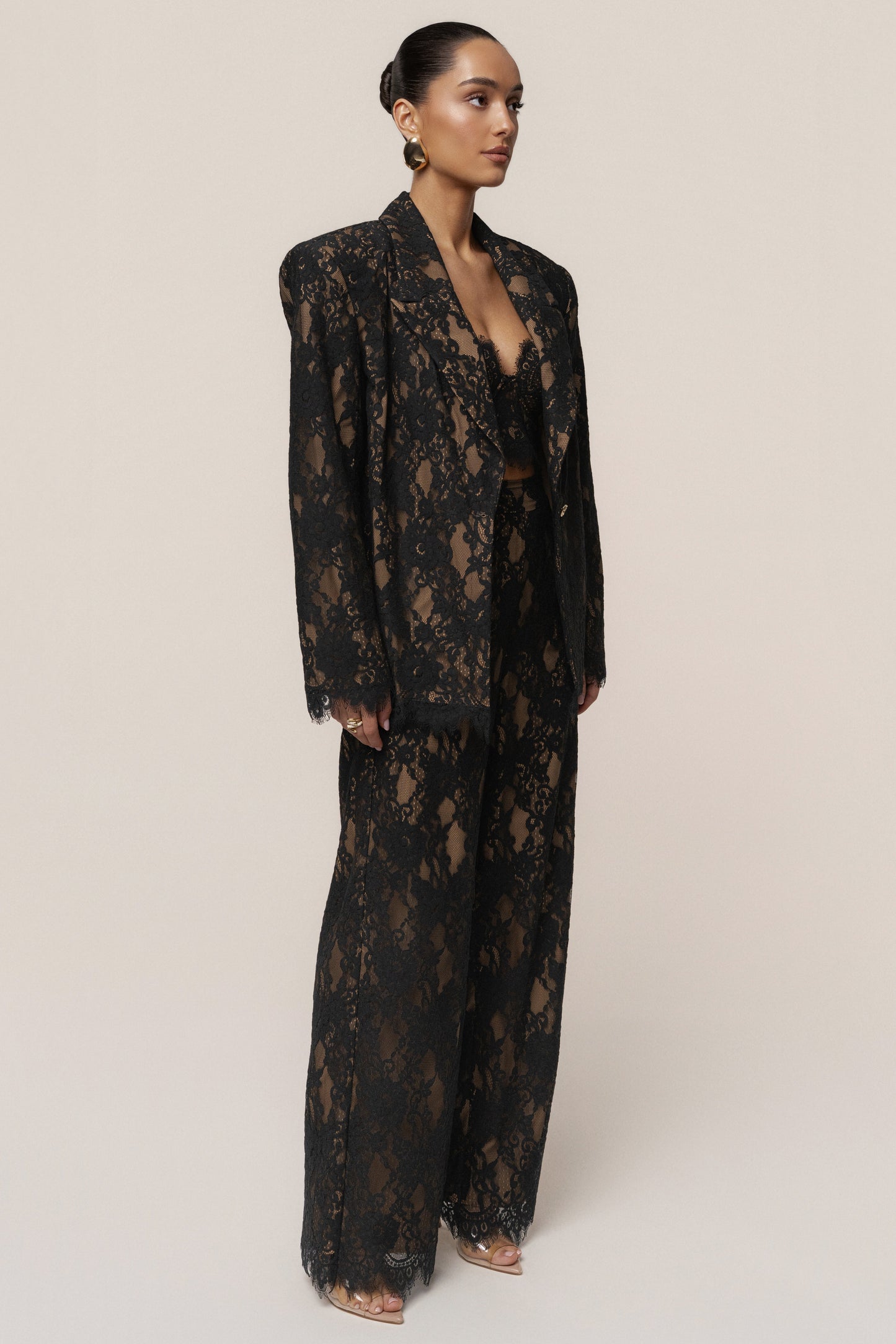 Black Lace And Desire Blazer JLUXLABEL