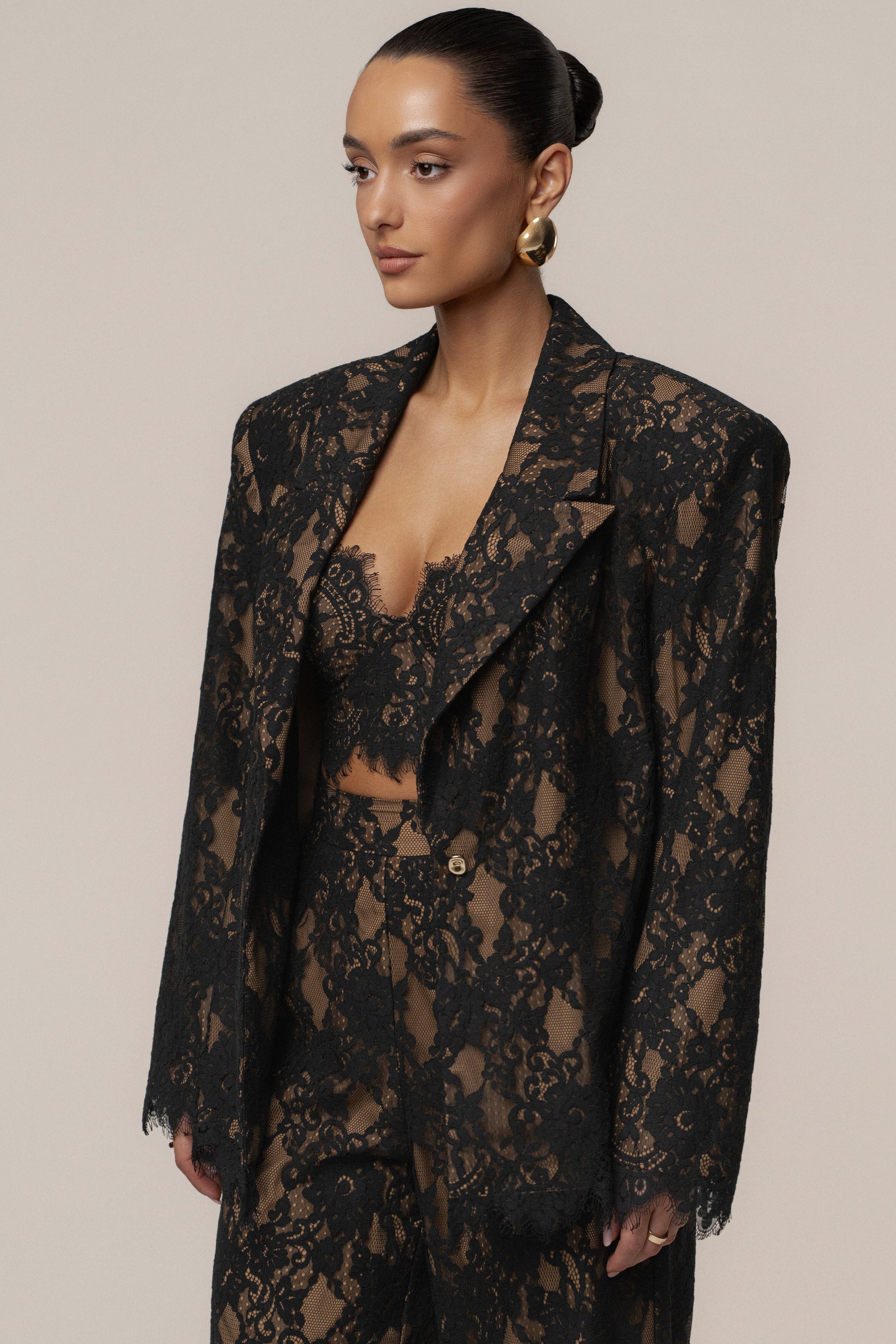 Black Lace And Desire Blazer JLUXLABEL