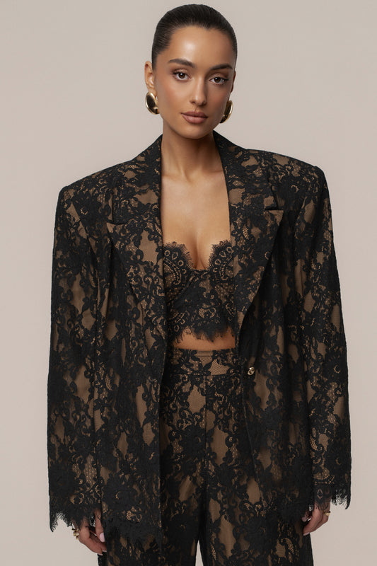 Black Lace And Desire Blazer JLUXLABEL