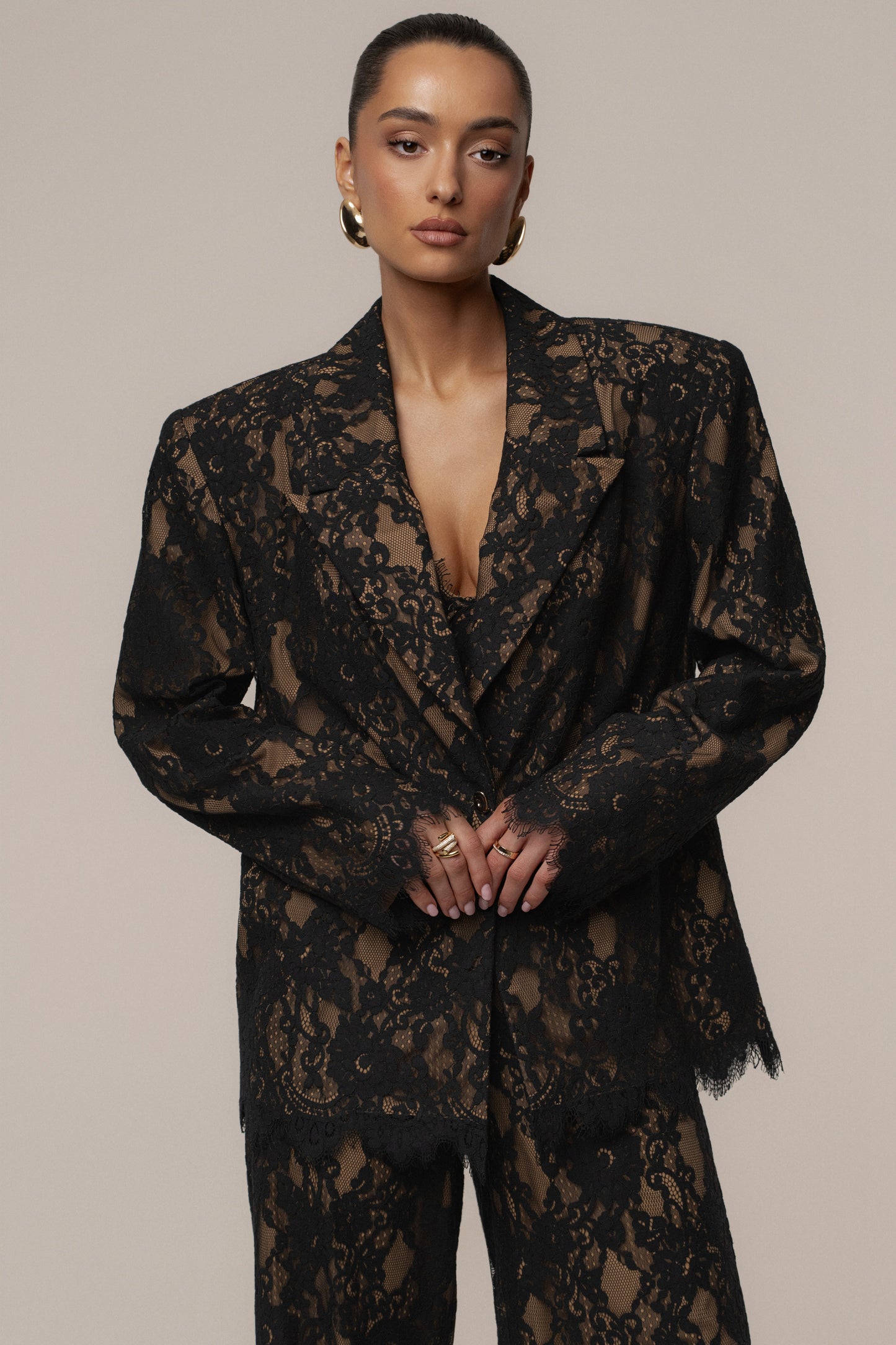 Black Lace And Desire Blazer JLUXLABEL