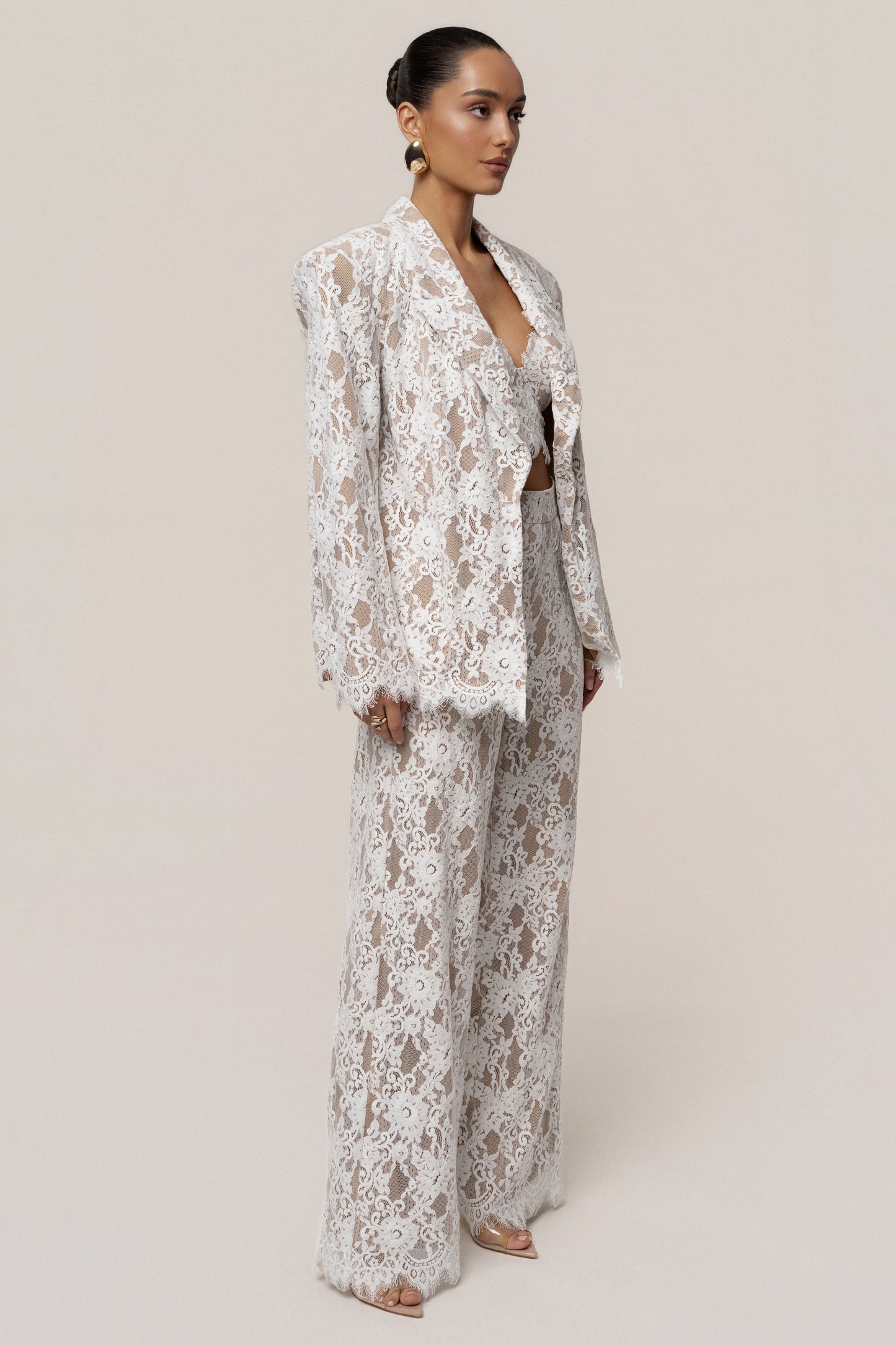 White Lace And Desire Blazer JLUXLABEL