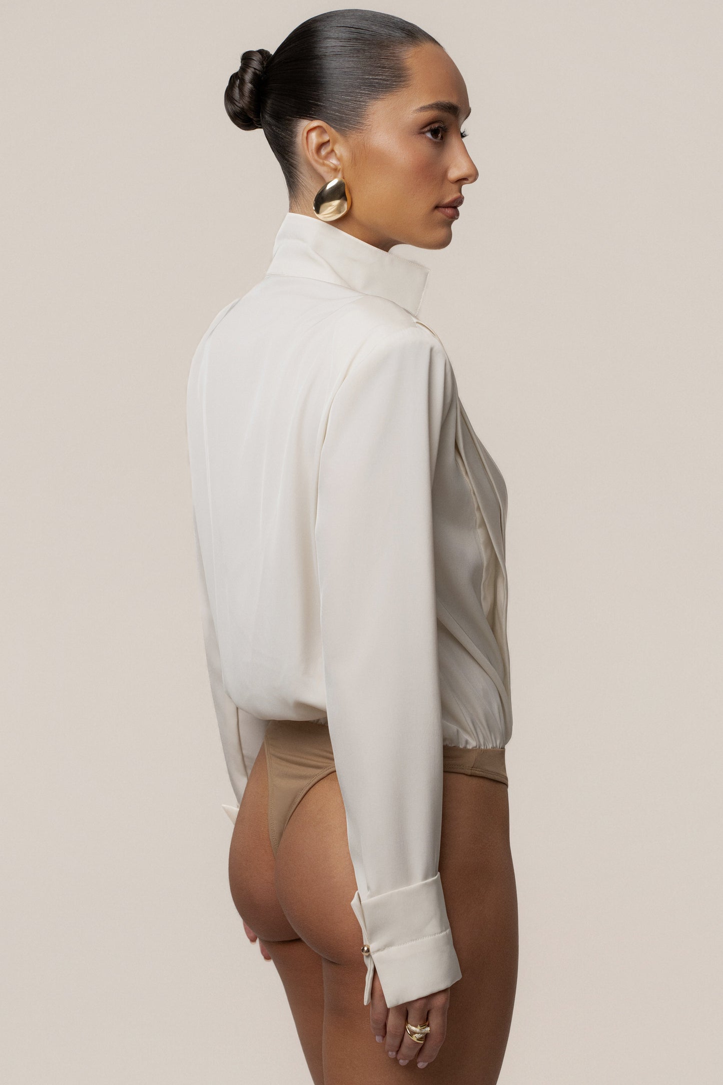 Buttercream Visionary Pleated Bodysuit JLUXLABEL