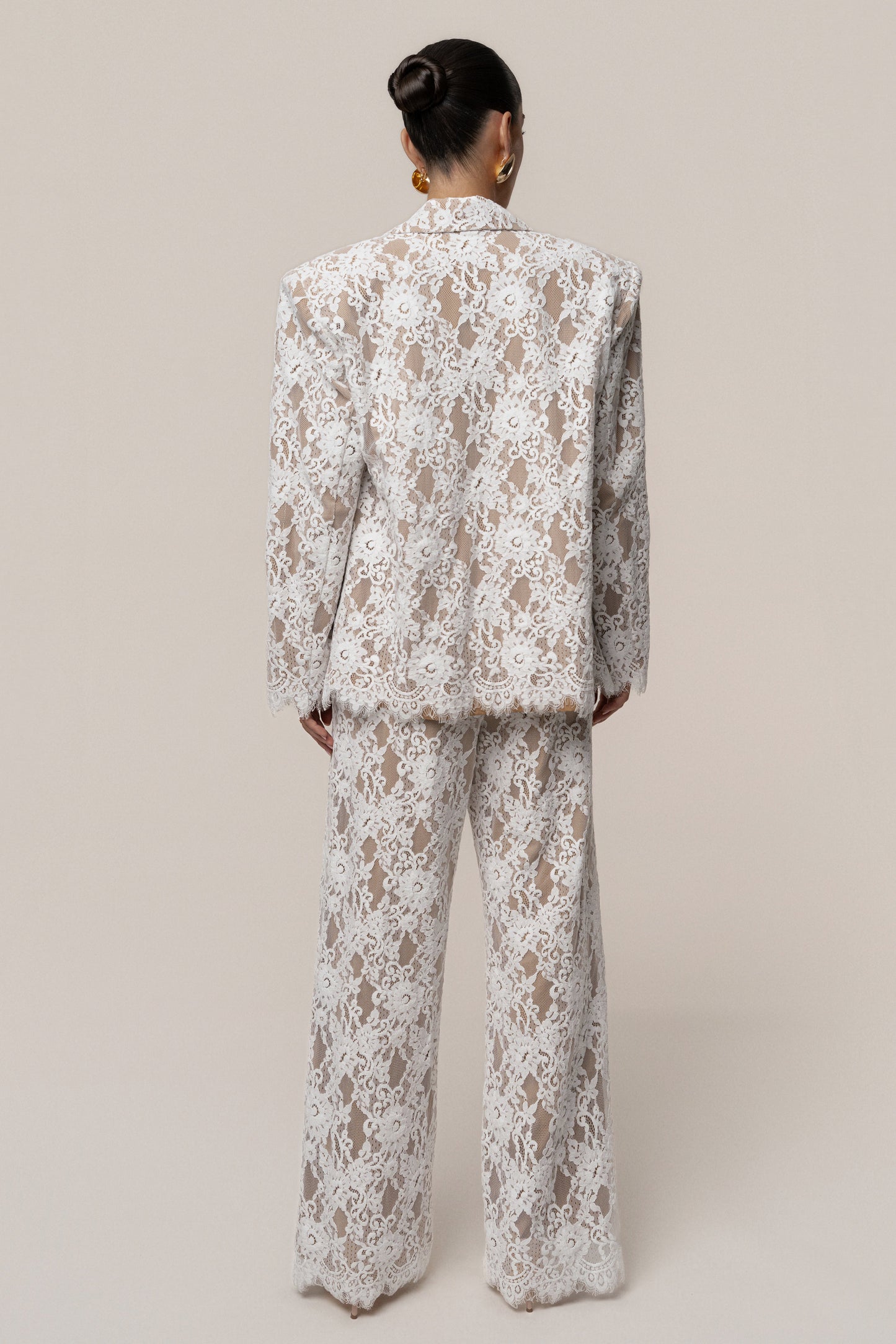 PRE-ORDER White Forever Crush Lace Pant NEWFASHIONEDGE