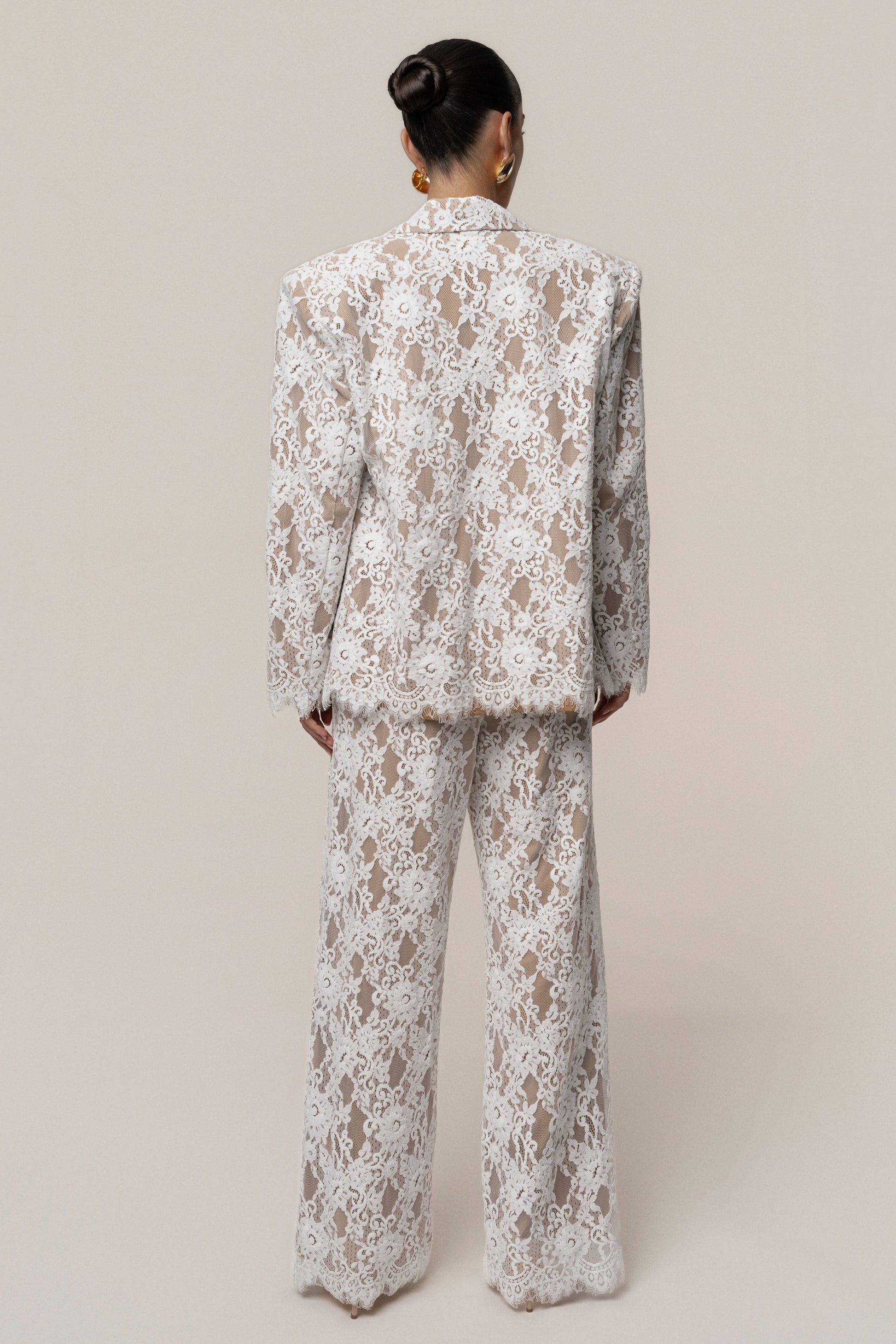 White Lace And Desire Blazer JLUXLABEL