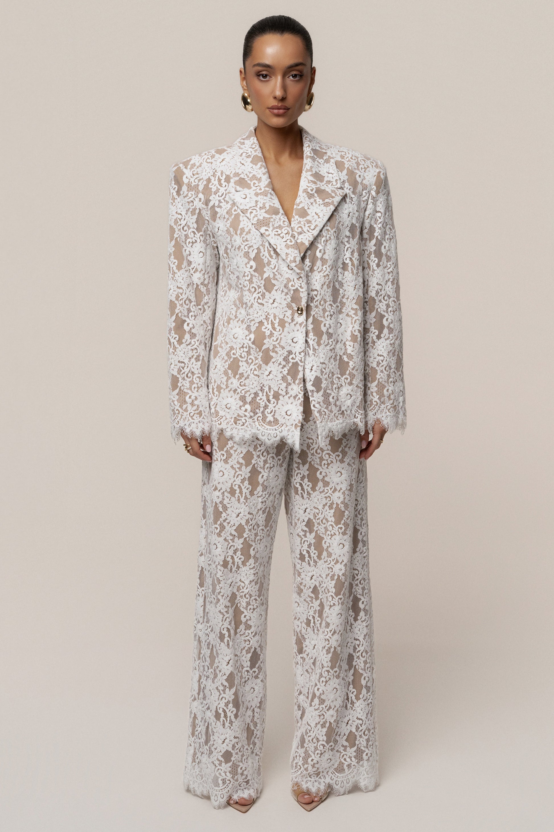 White Lace And Desire Blazer JLUXLABEL