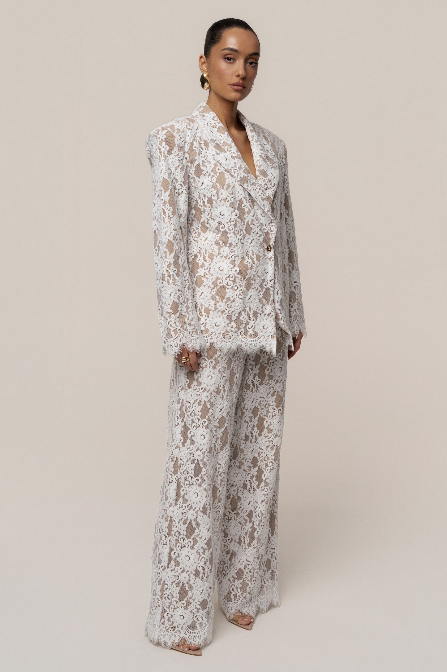 White Lace And Desire Blazer JLUXLABEL