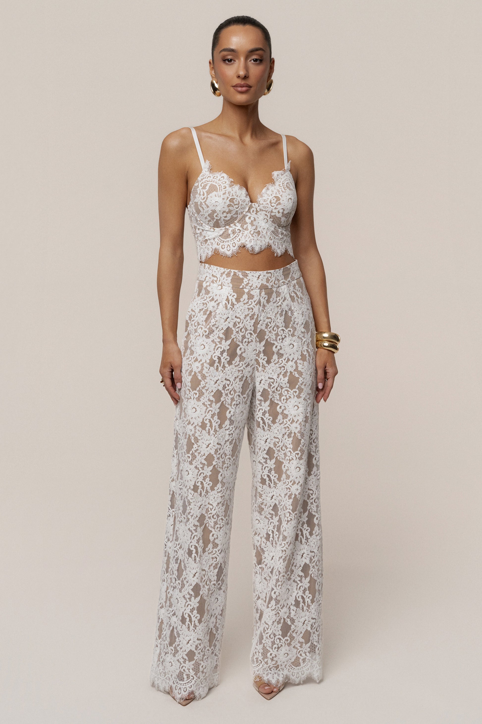 PRE-ORDER White Forever Crush Lace Top NEWFASHIONEDGE
