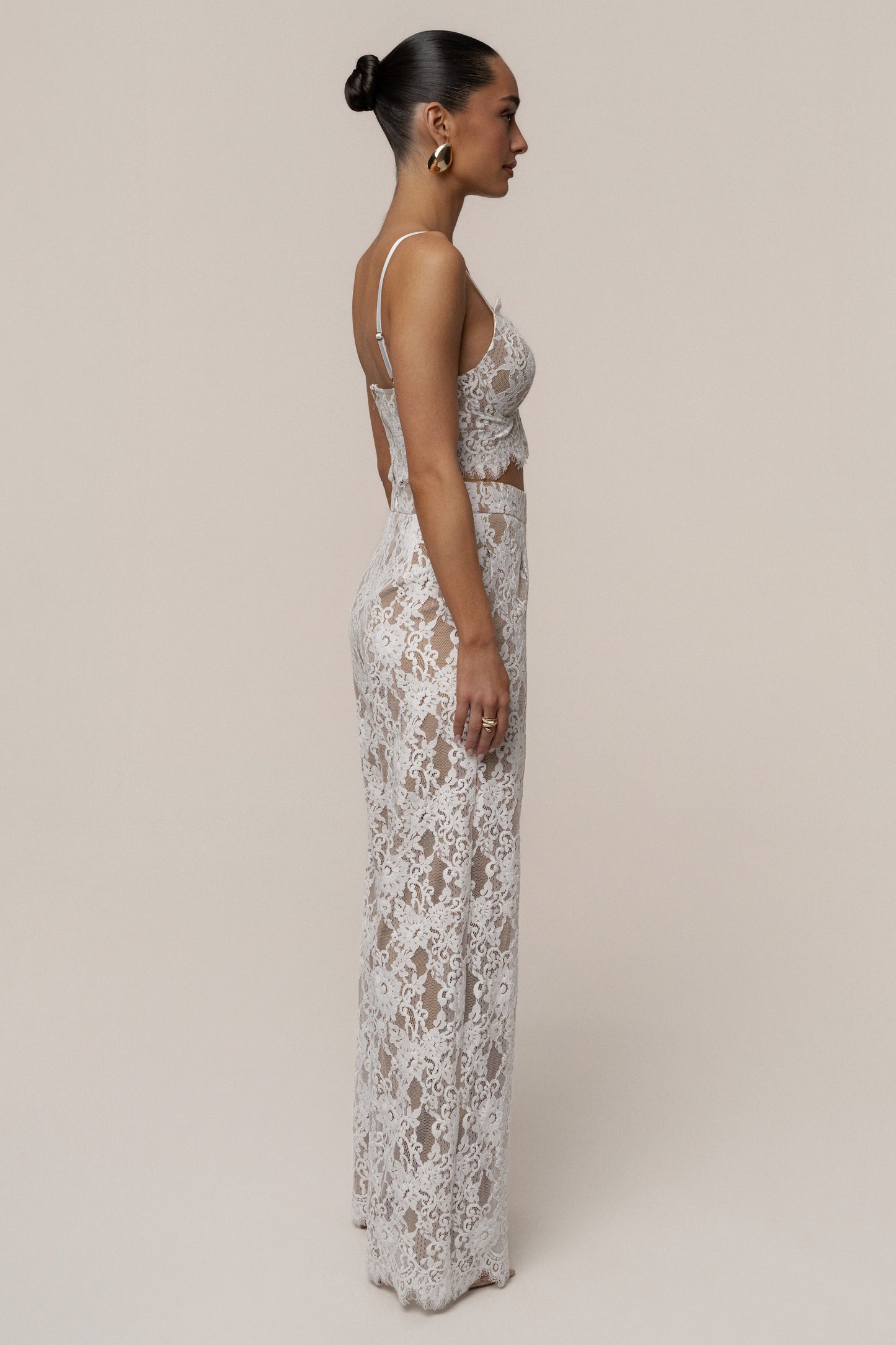 PRE-ORDER White Forever Crush Lace Pant NEWFASHIONEDGE