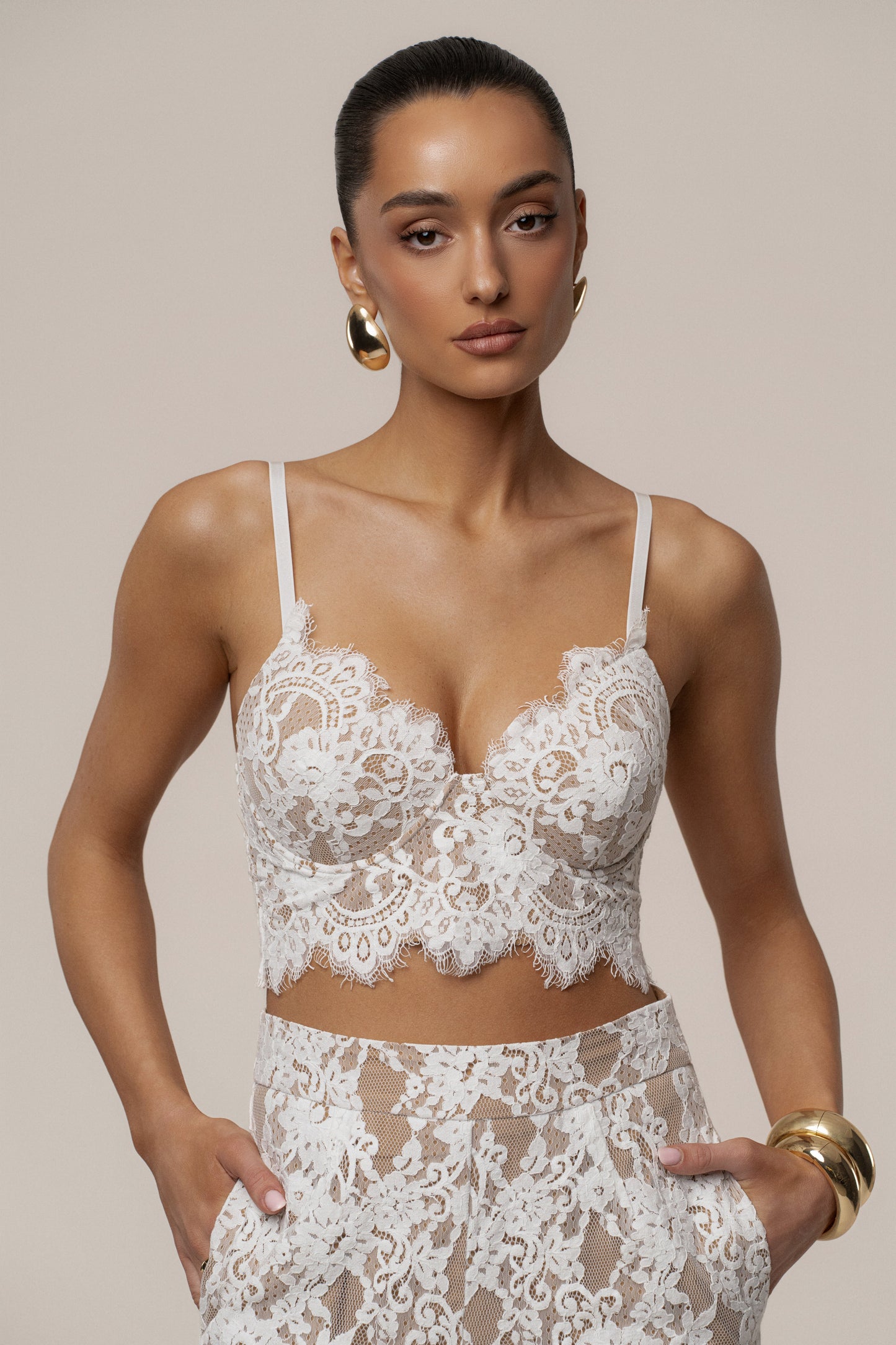 PRE-ORDER White Forever Crush Lace Top