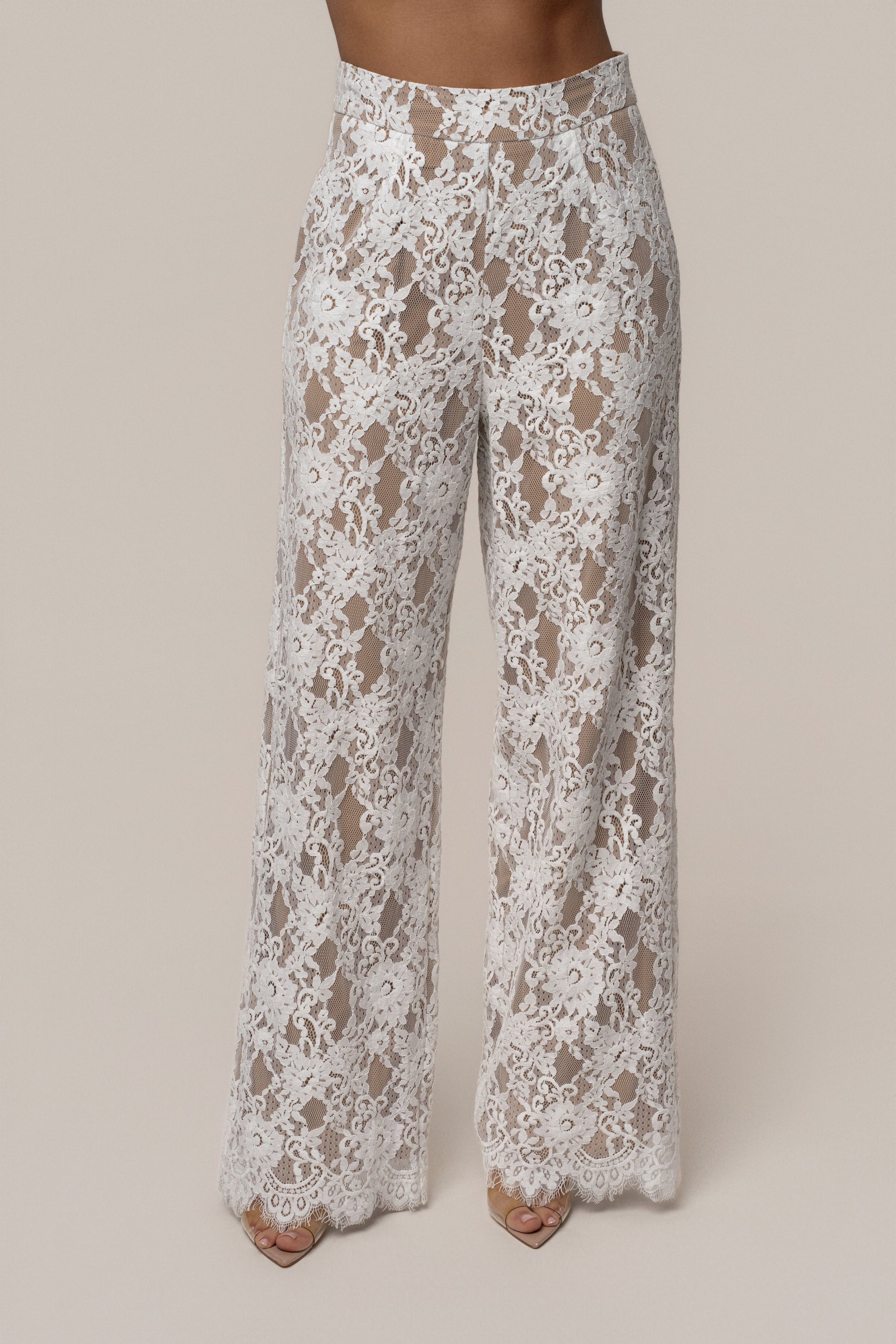 PRE-ORDER White Forever Crush Lace Pant NEWFASHIONEDGE