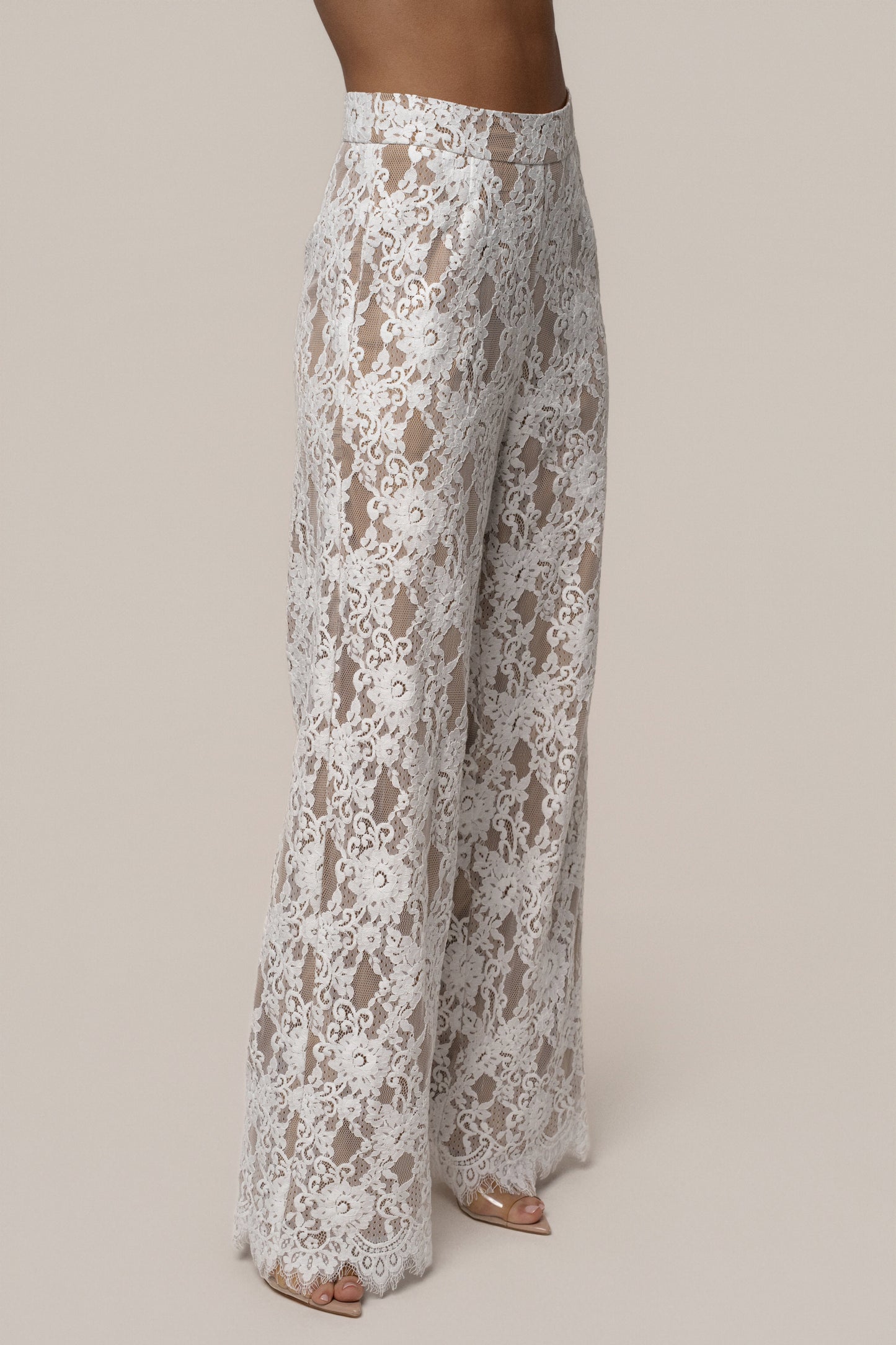 PRE-ORDER White Forever Crush Lace Pant NEWFASHIONEDGE