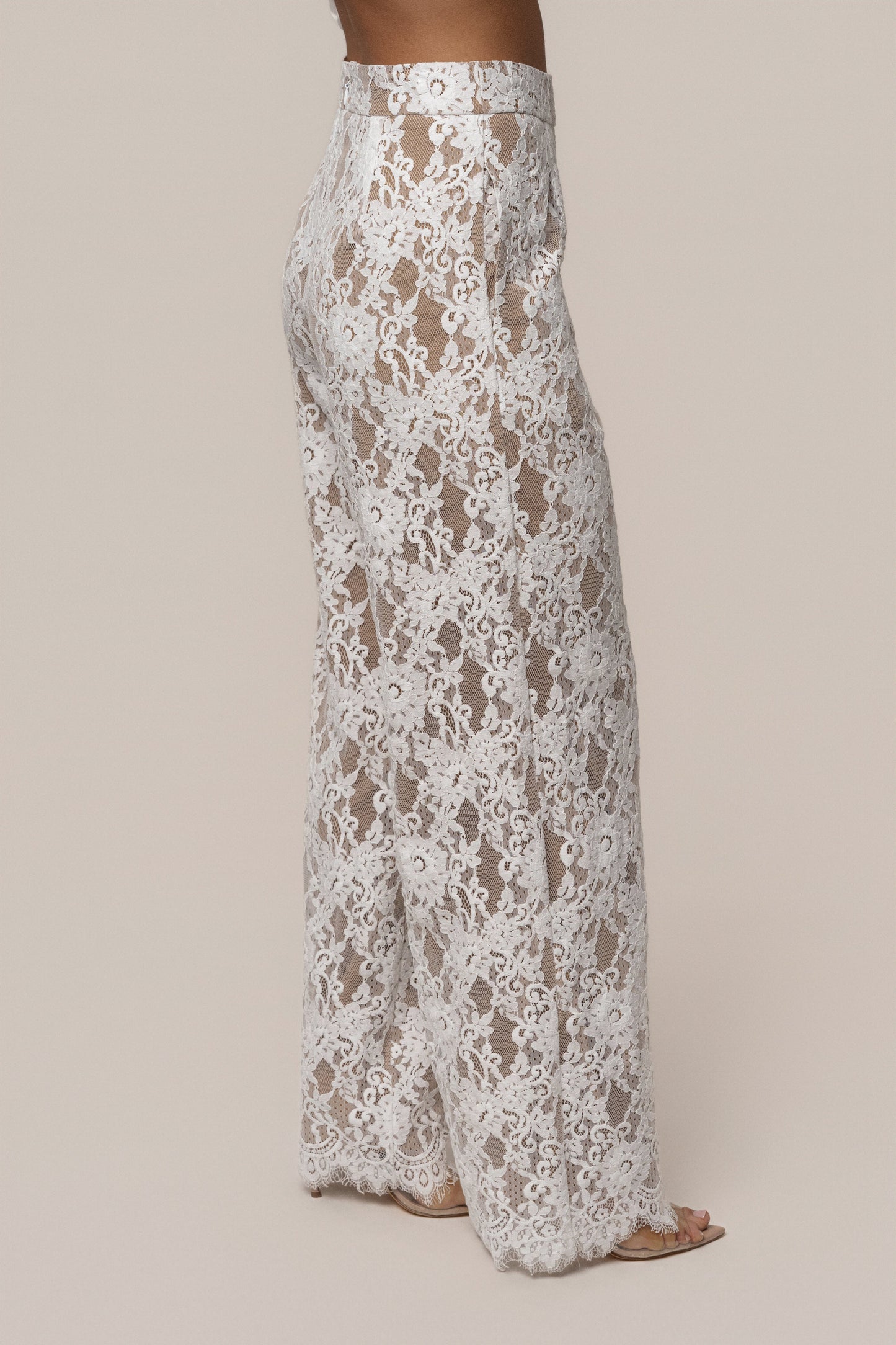 PRE-ORDER White Forever Crush Lace Pant NEWFASHIONEDGE
