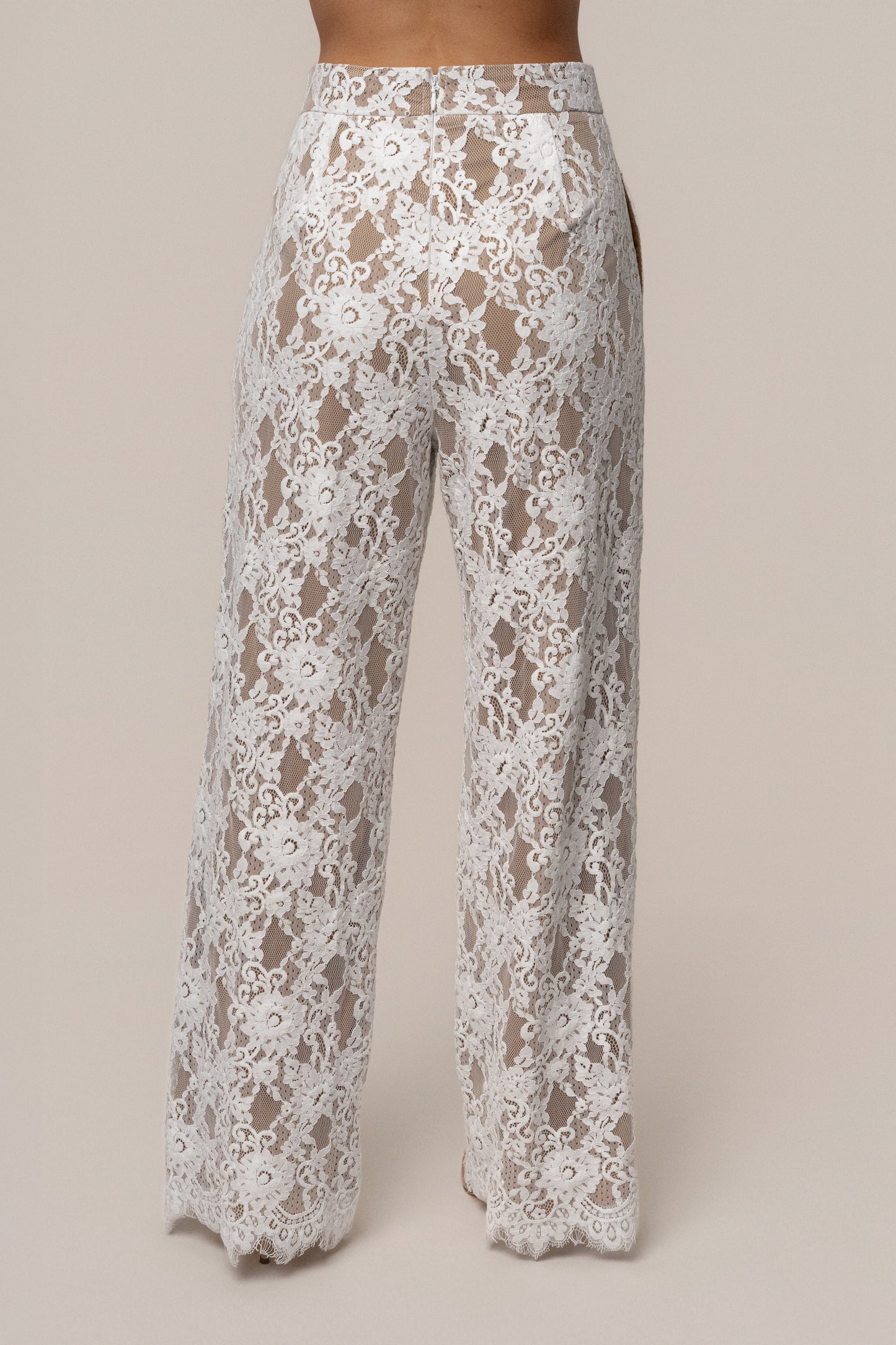 PRE-ORDER White Forever Crush Lace Pant NEWFASHIONEDGE