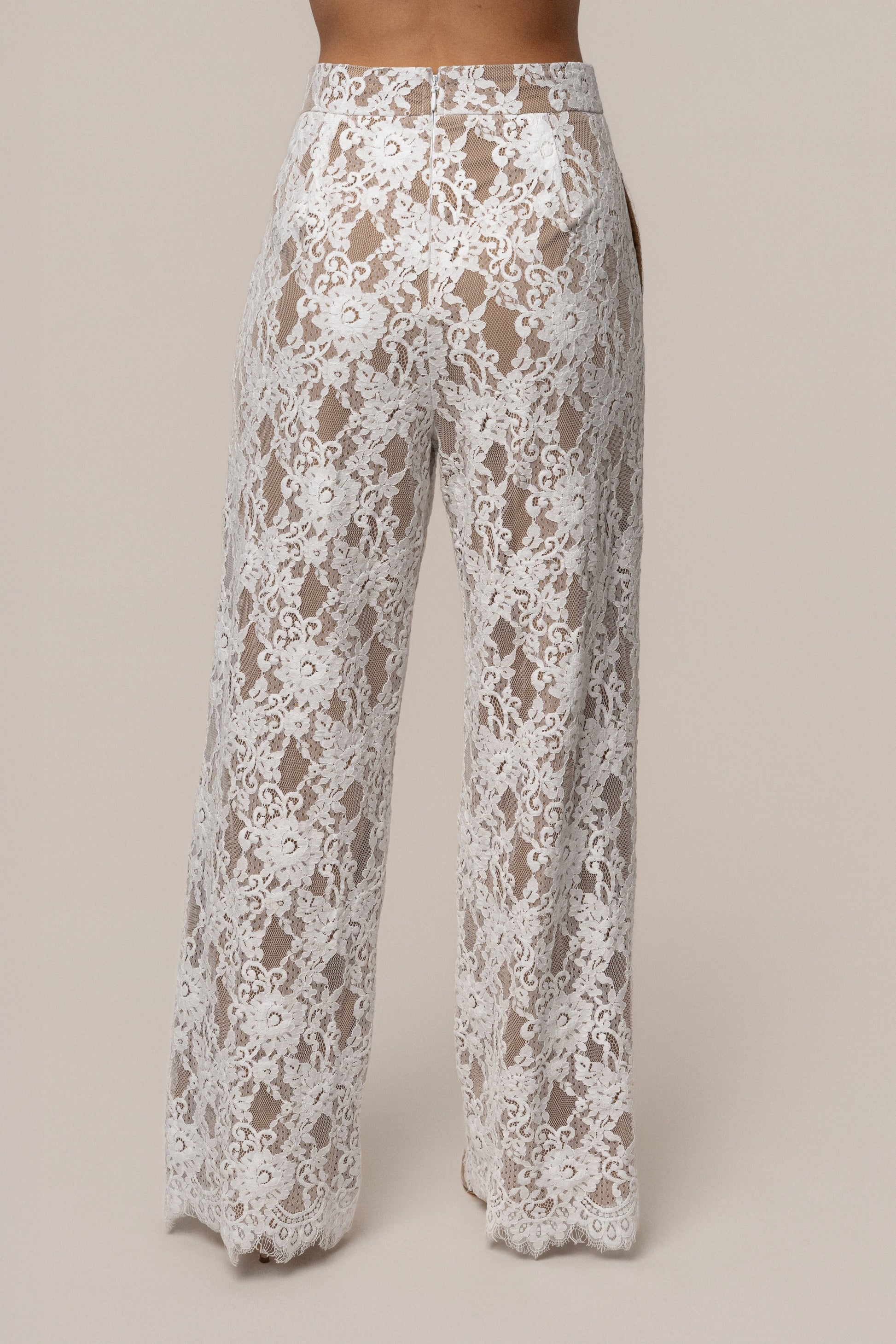 PRE-ORDER White Forever Crush Lace Pant NEWFASHIONEDGE
