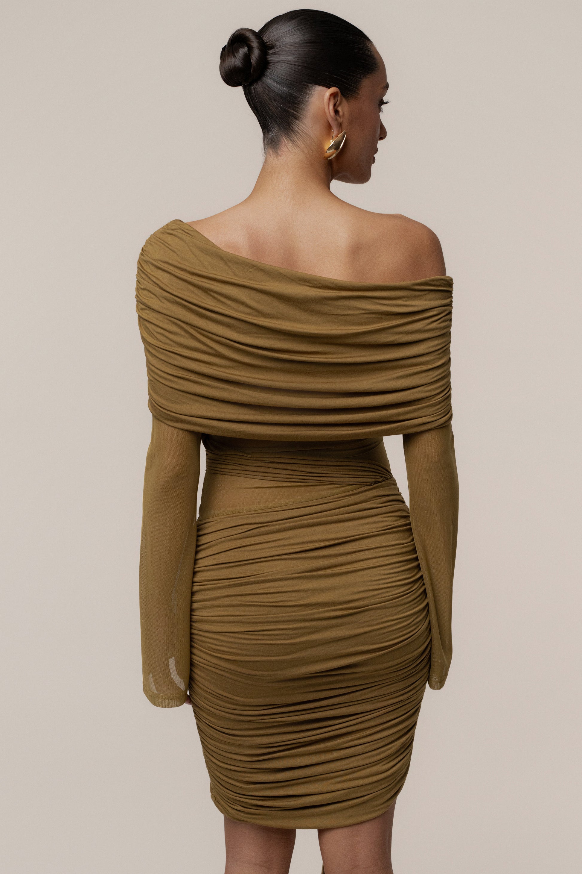 Lime After Hours Drape Dress JLUXLABEL
