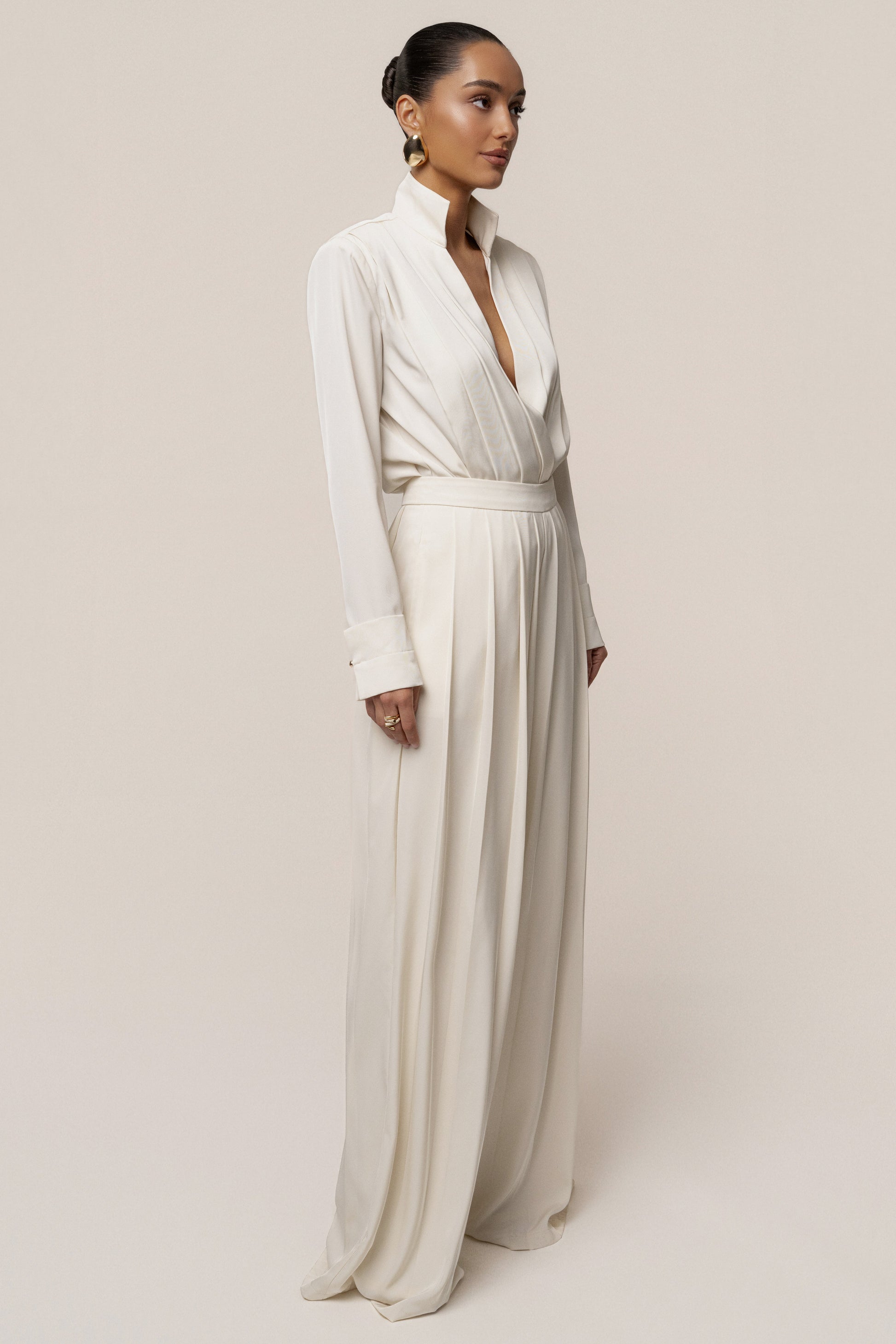 Buttercream Visionary Pleated Bodysuit JLUXLABEL