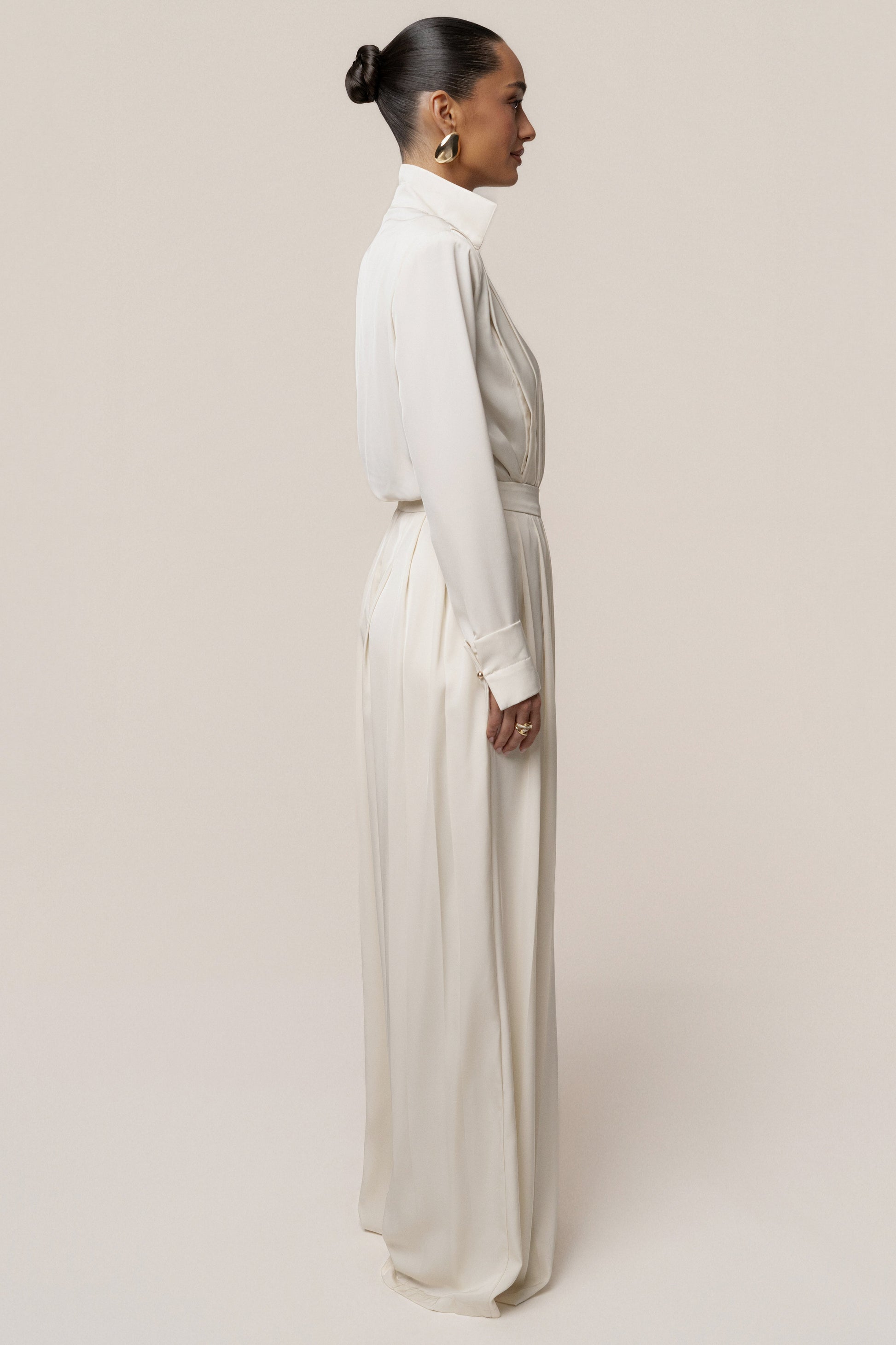 Buttercream Visionary Pleated Bodysuit JLUXLABEL