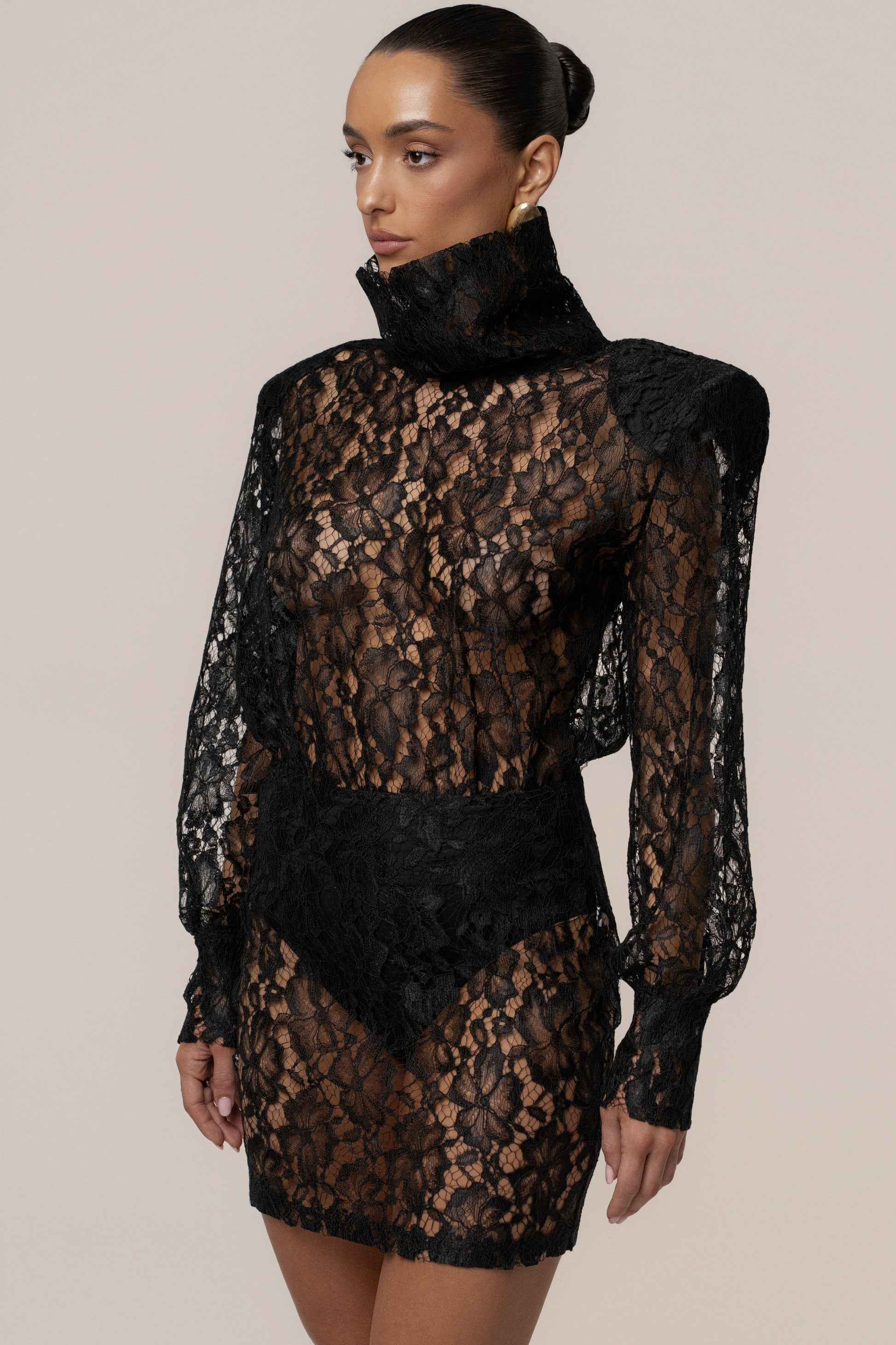 Black Devotion Lace Bodysuit & Skirt Set JLUXLABEL