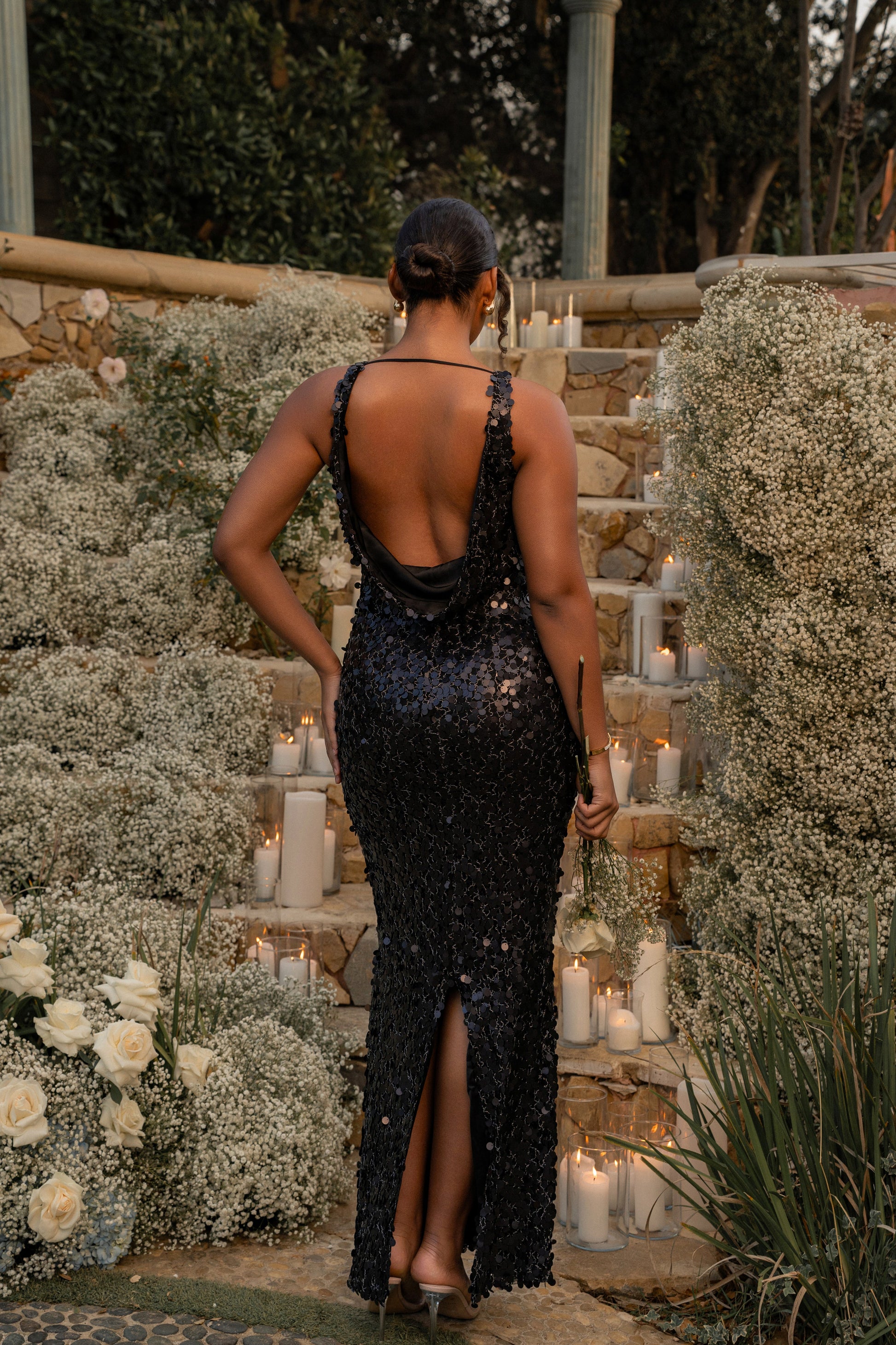 Black Sparkling Moments Sequin Maxi Dress JLUXLABEL