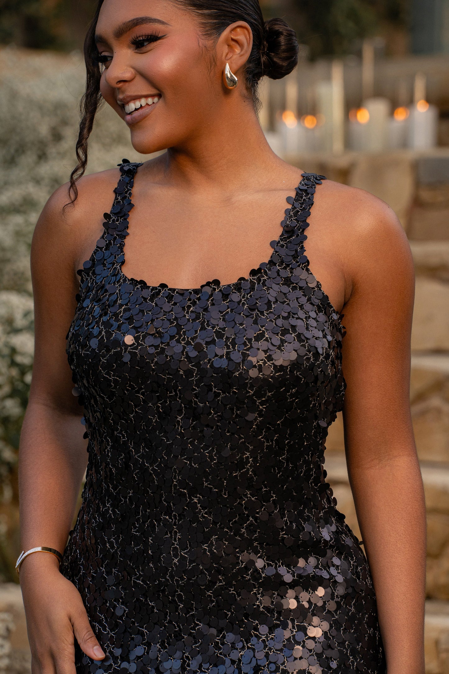 Black Sparkling Moments Sequin Maxi Dress JLUXLABEL