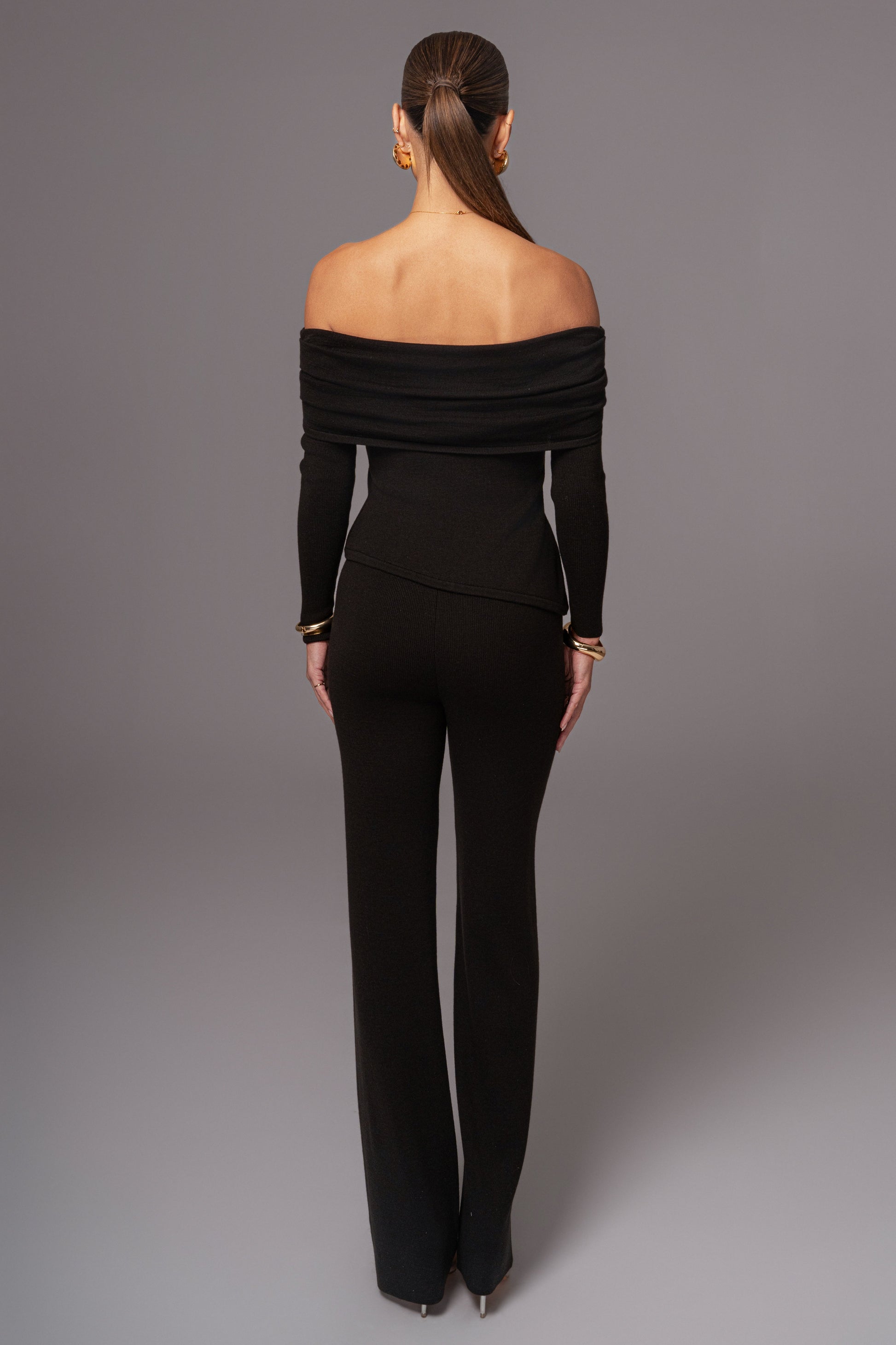 Black Alani Knit Pants JLUXLABEL