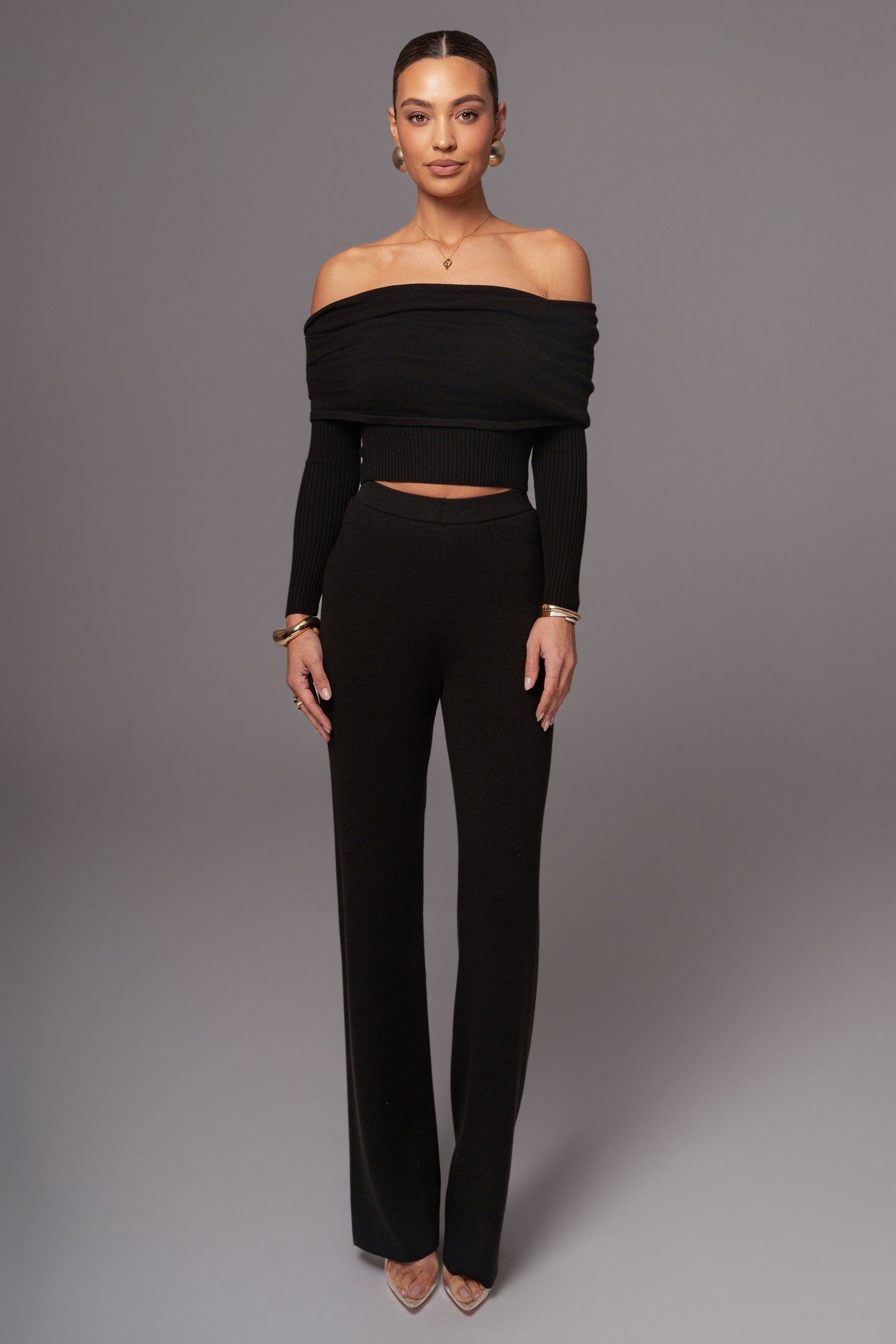 Black Alani Knit Pants JLUXLABEL