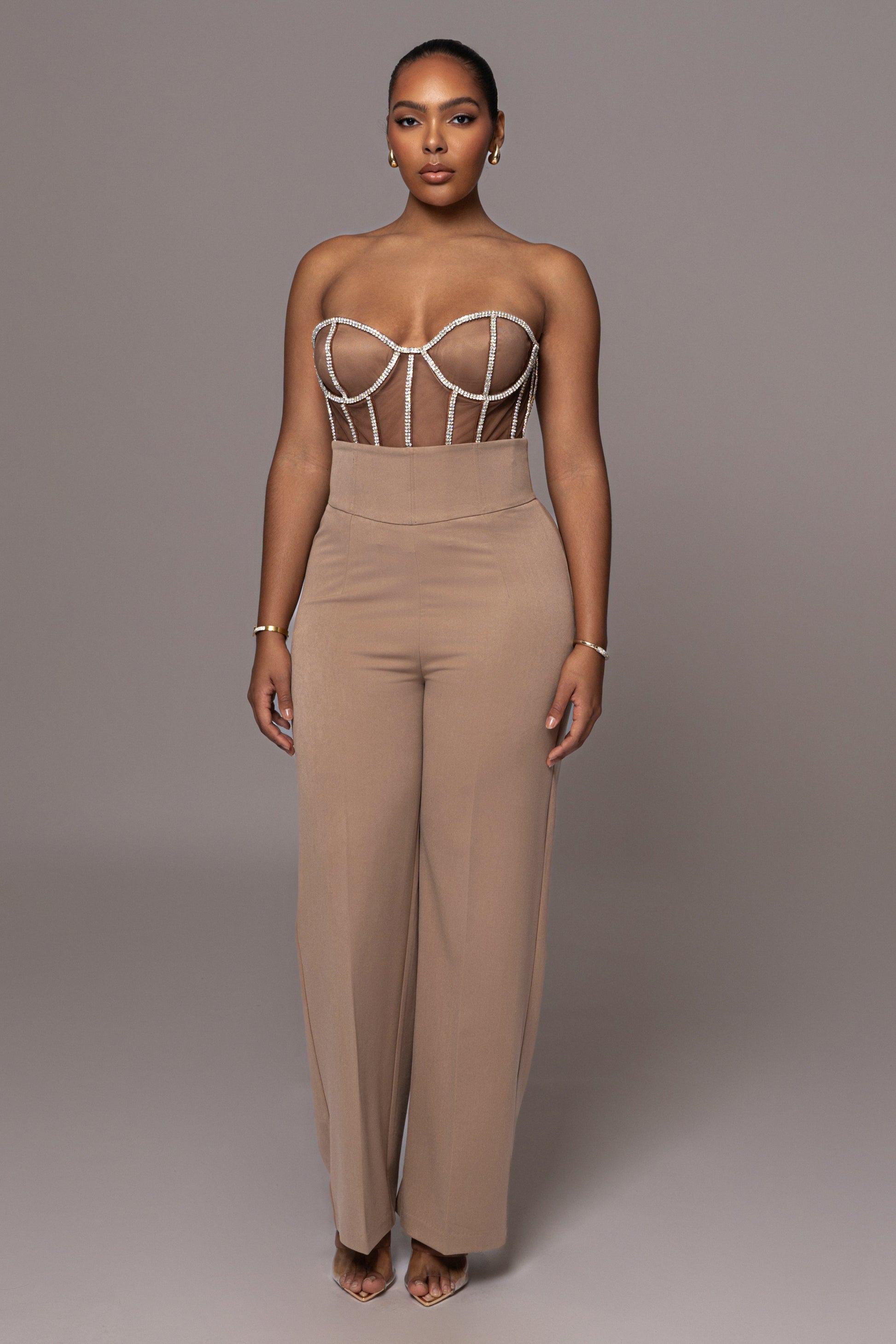 Tan Novena Woven Pants JLUXLABEL