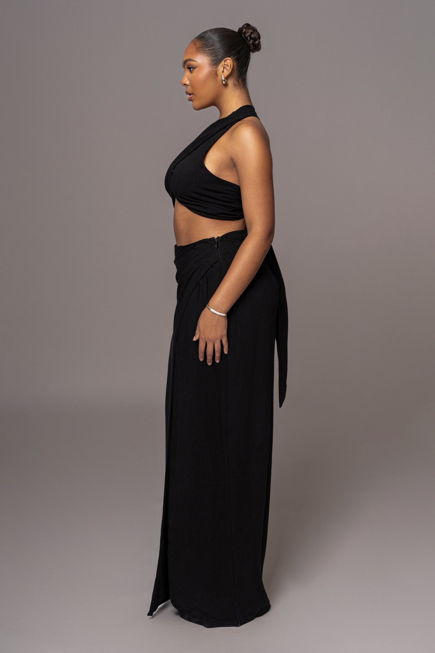 Black New Age Two Piece Skirt Set JLUXLABEL