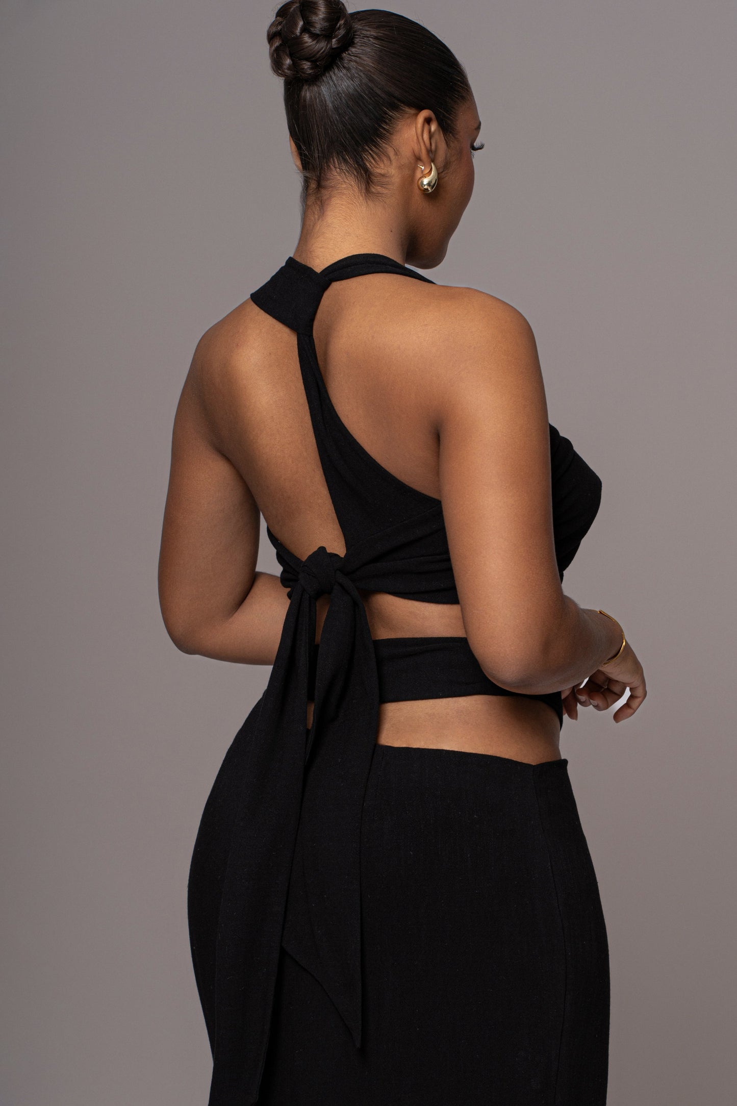 Black New Age Two Piece Skirt Set JLUXLABEL