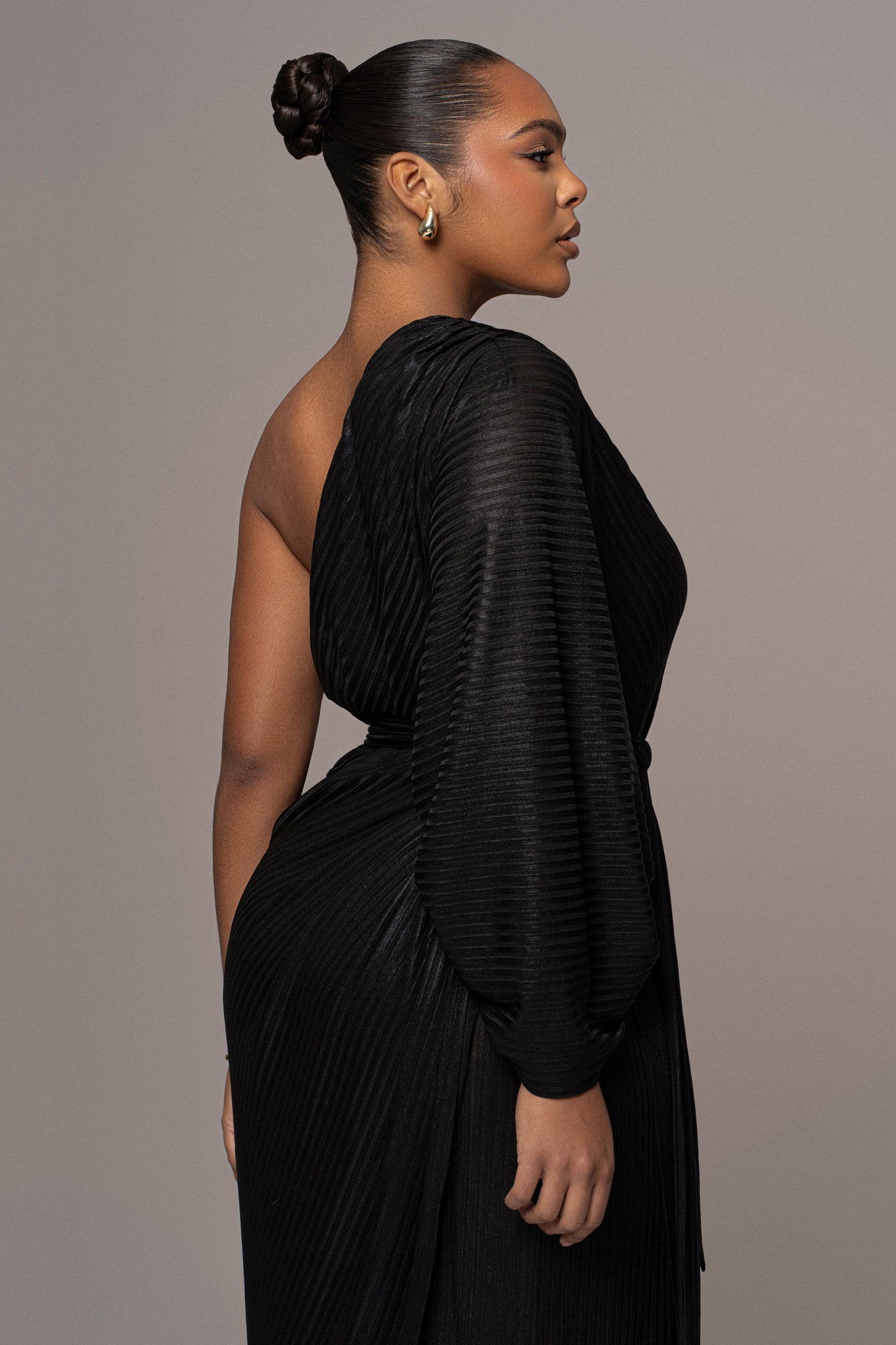 Black Amina Metallic Maxi Dress JLUXLABEL