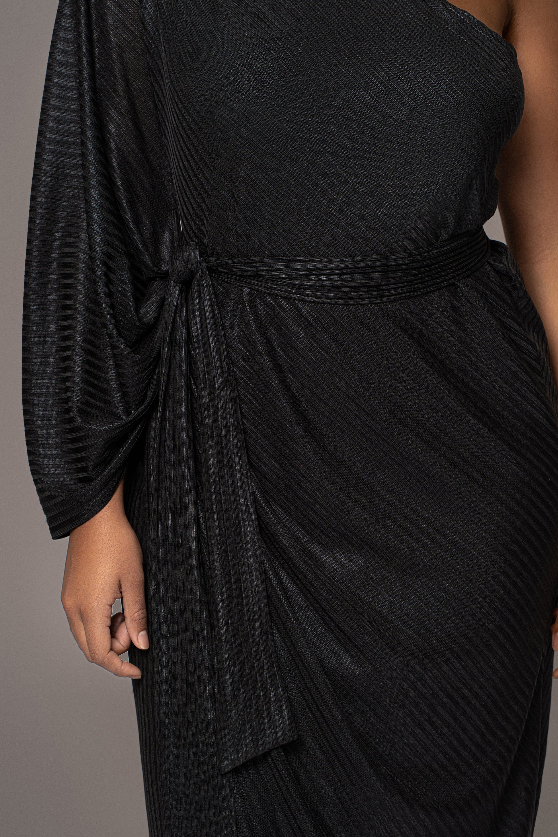 Black Amina Metallic Maxi Dress JLUXLABEL