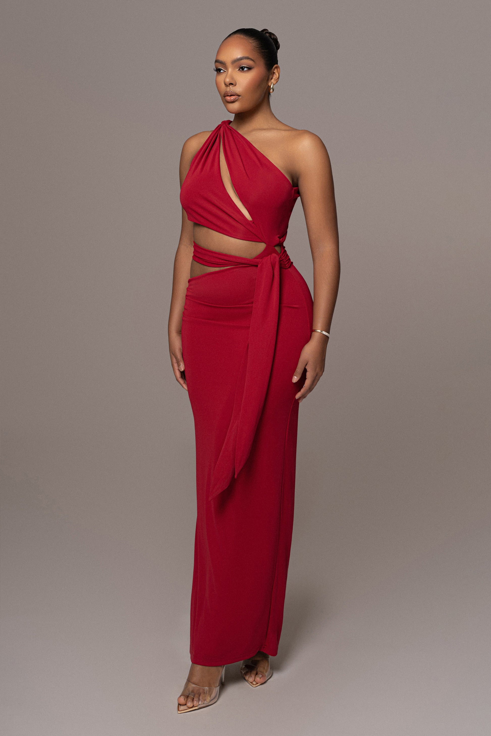 Red Athenia Keyhole Maxi Dress JLUXLABEL