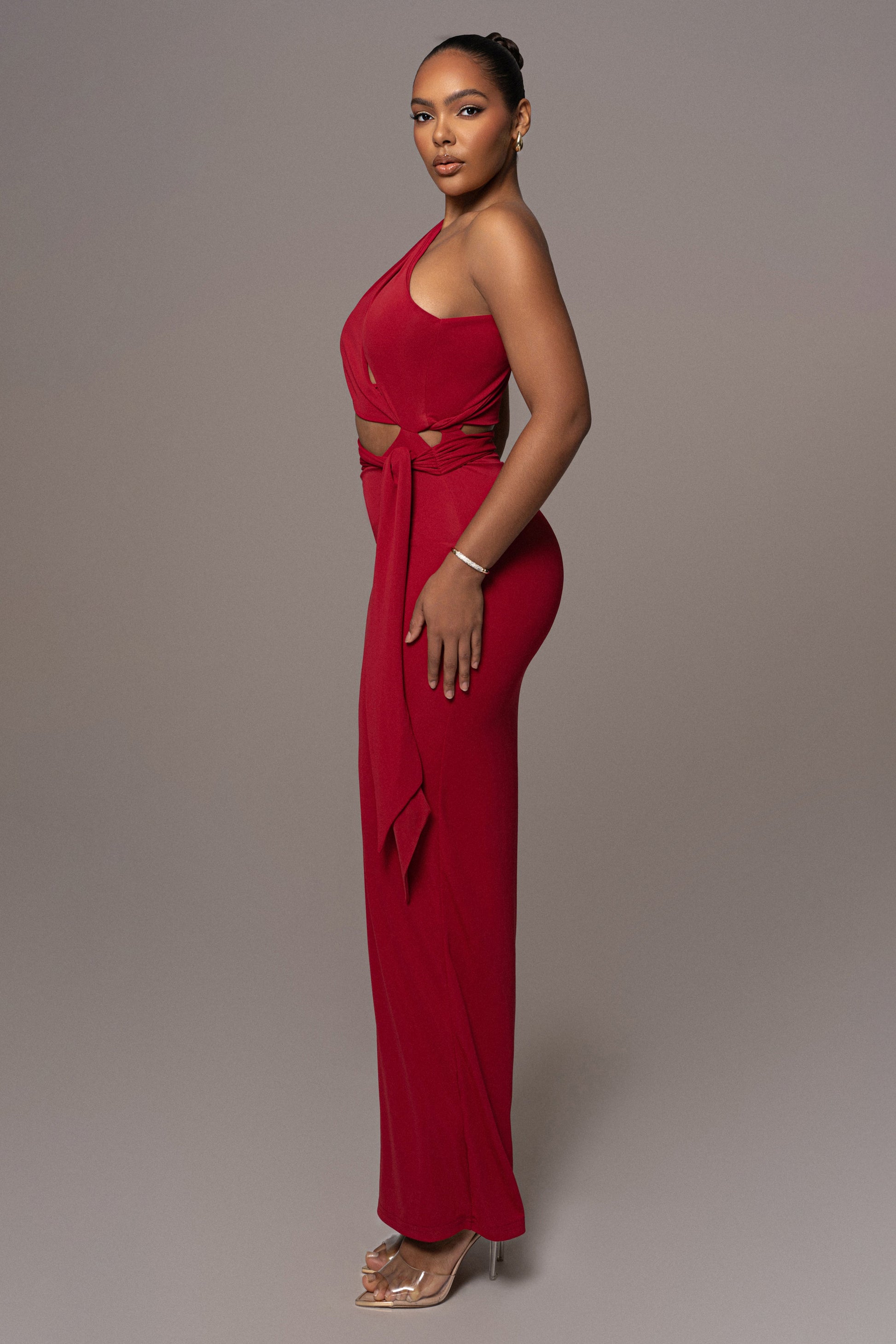Red Athenia Keyhole Maxi Dress JLUXLABEL