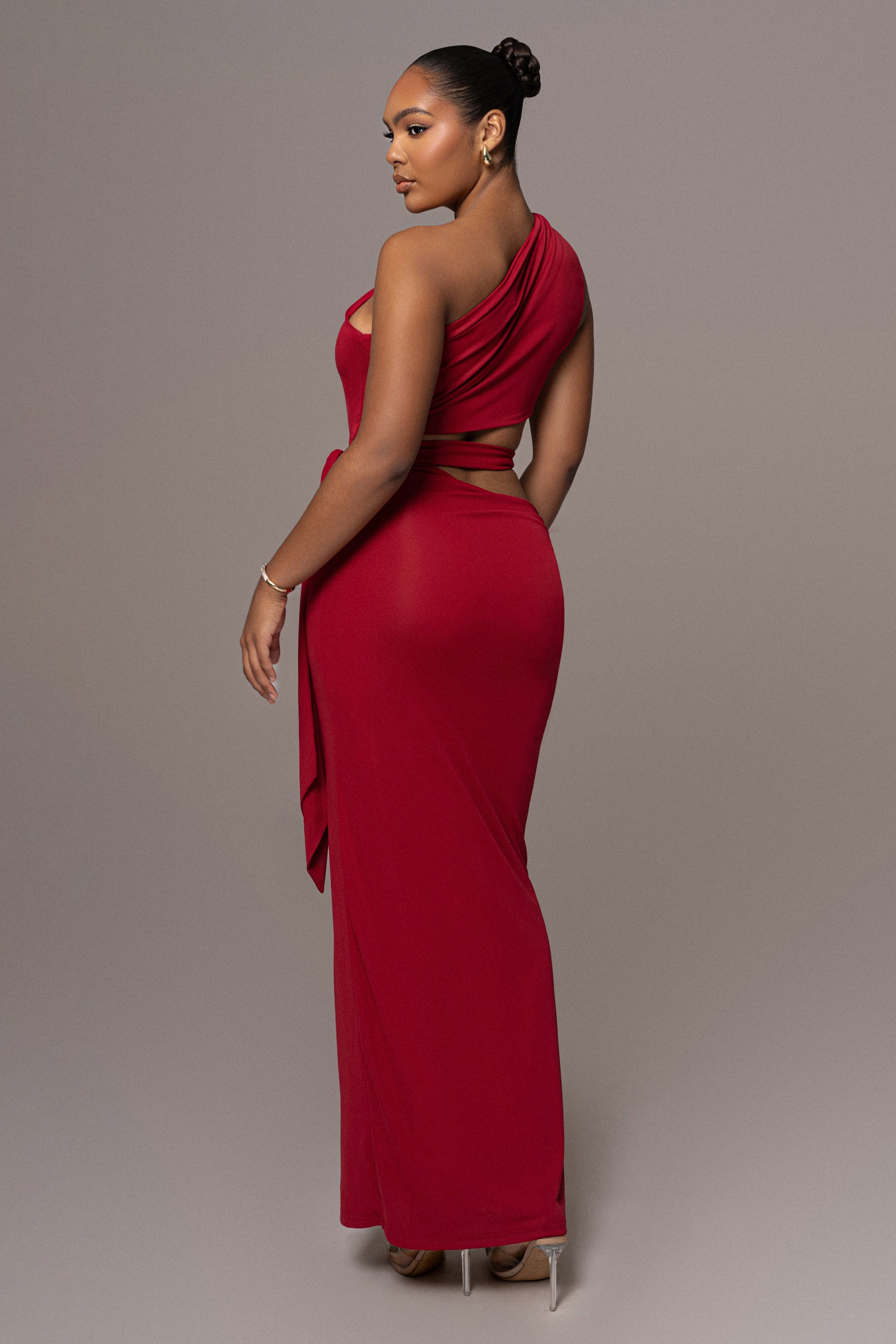Red Athenia Keyhole Maxi Dress JLUXLABEL