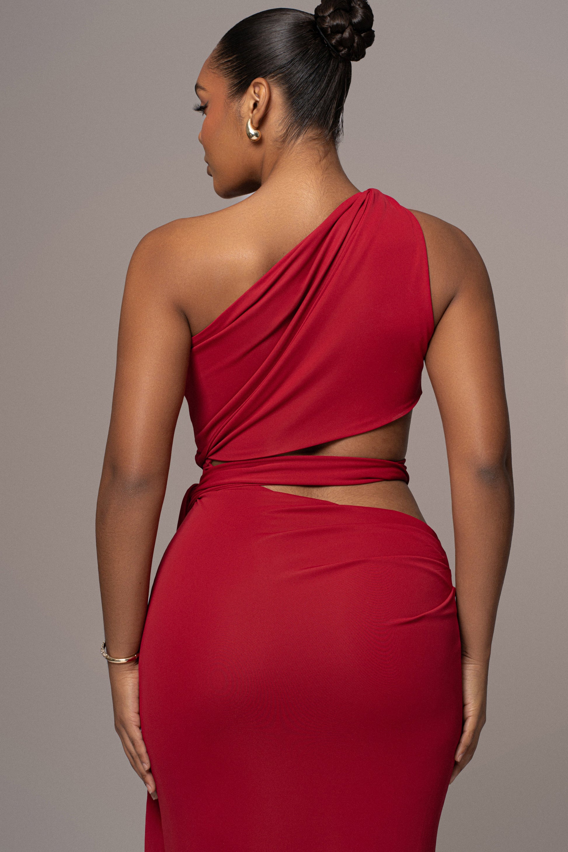Red Athenia Keyhole Maxi Dress JLUXLABEL