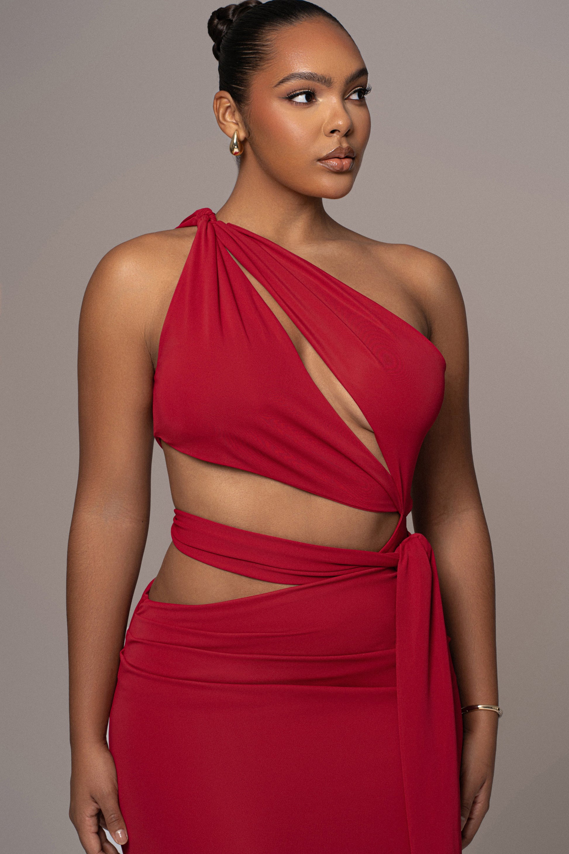 Red Athenia Keyhole Maxi Dress JLUXLABEL