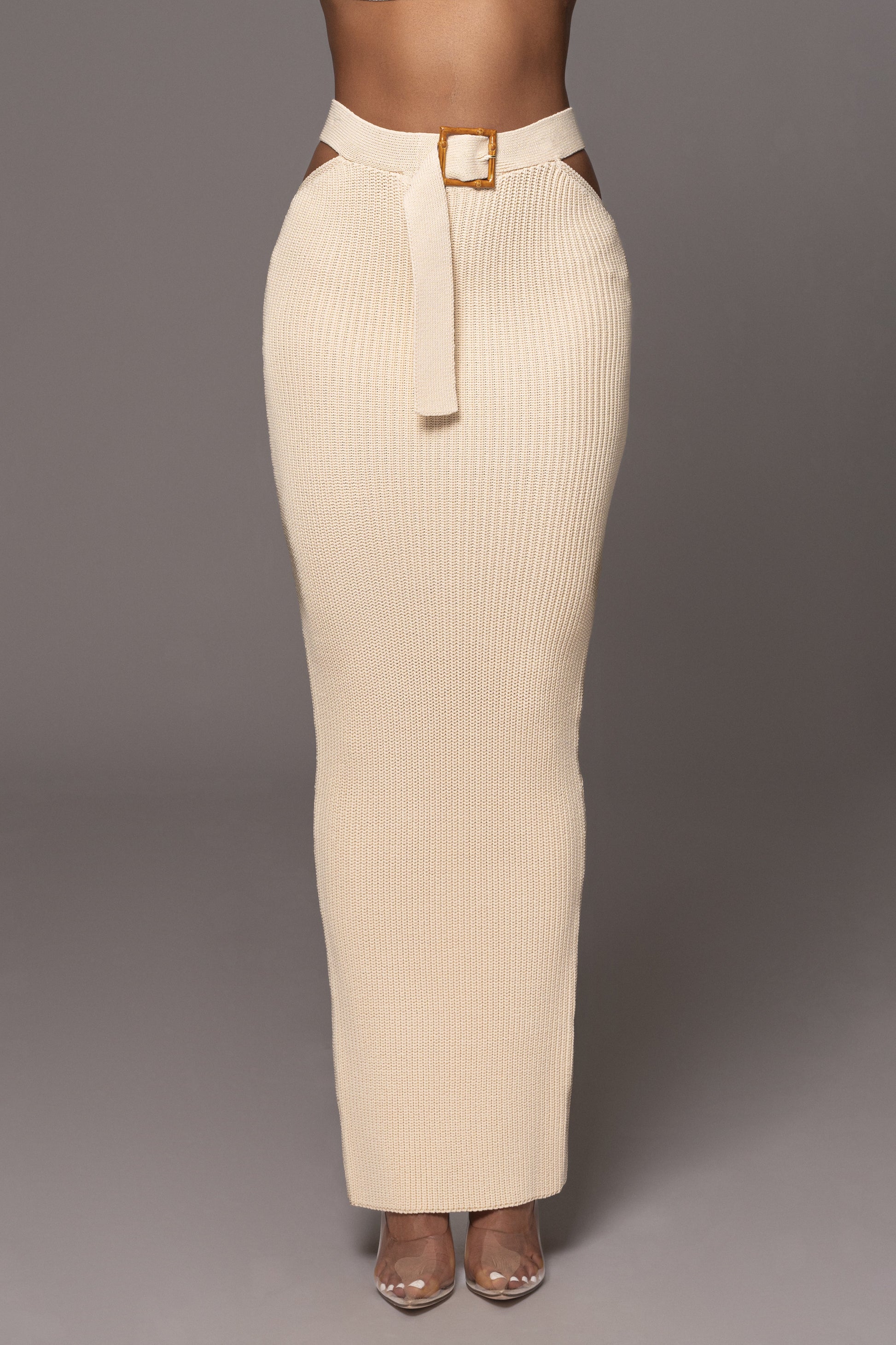 Ivory Nikole Ribbed Skirt Set JLUXLABEL