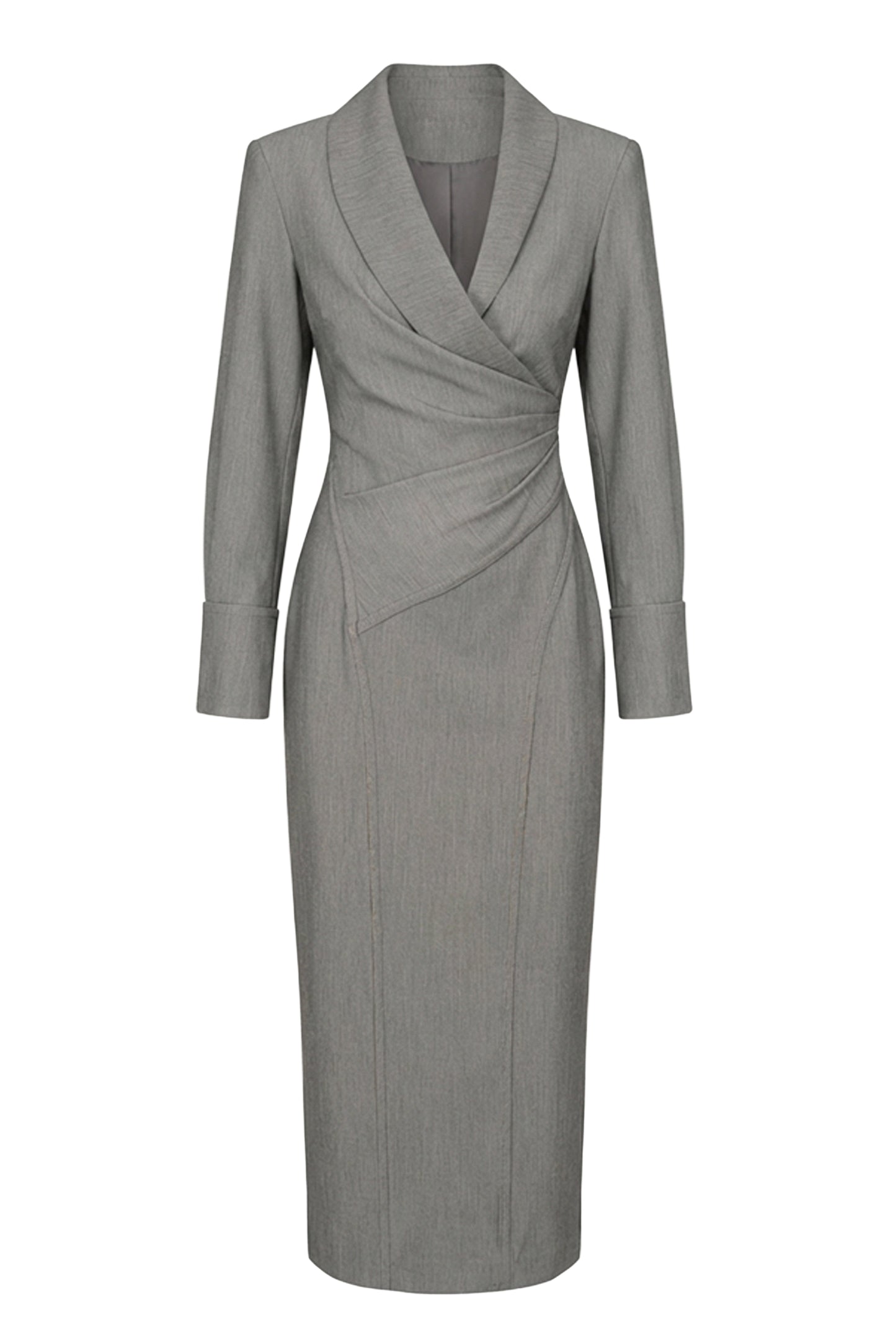 Grey Manifest Blazer Midi Dress JLUXLABEL