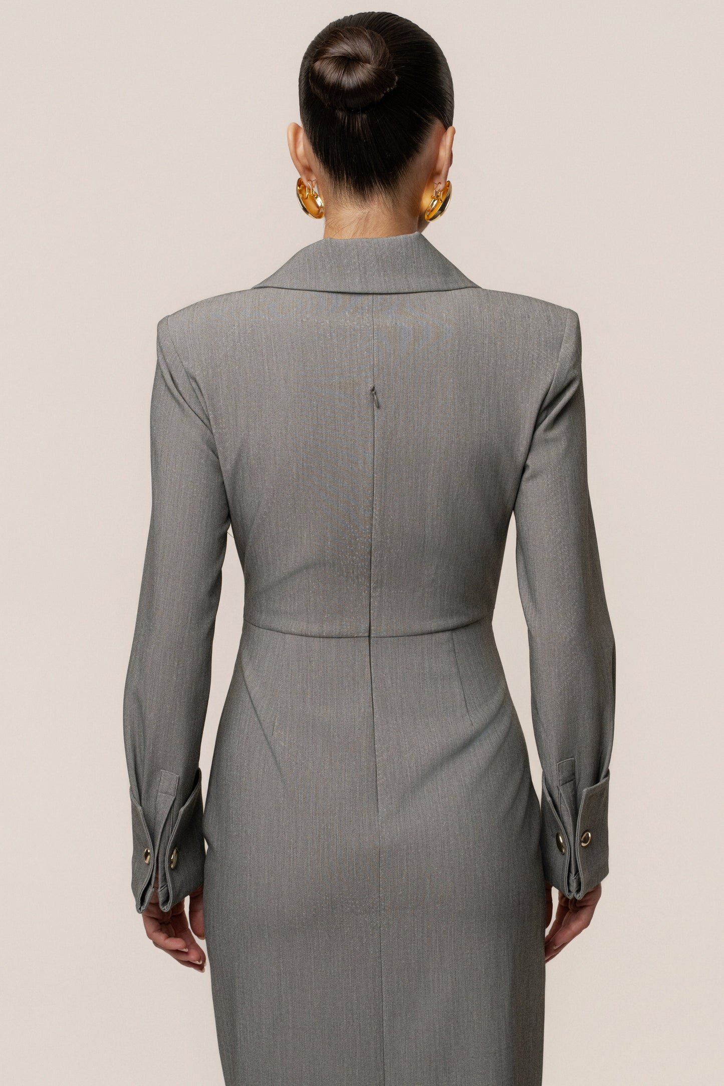 Grey Manifest Blazer Midi Dress JLUXLABEL