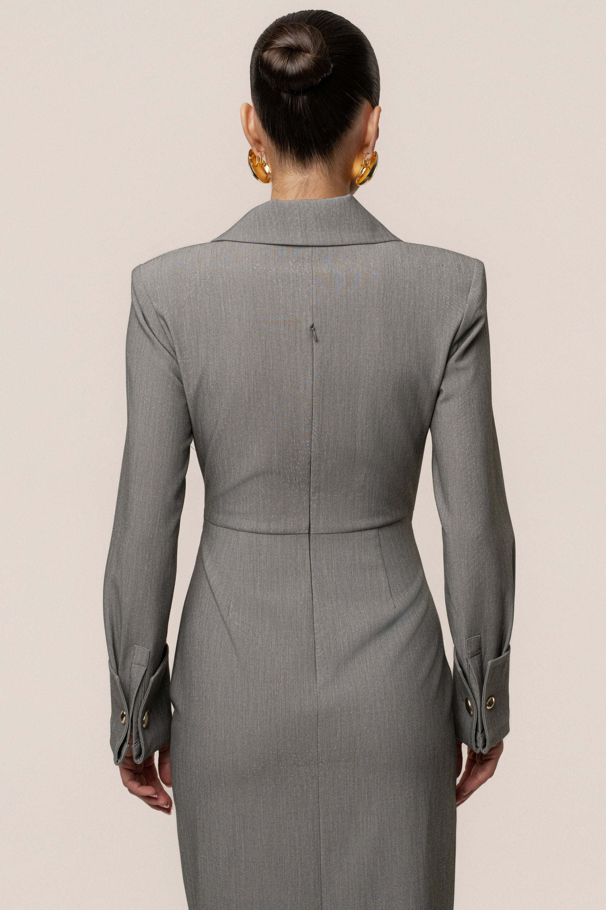 Grey Manifest Blazer Midi Dress JLUXLABEL