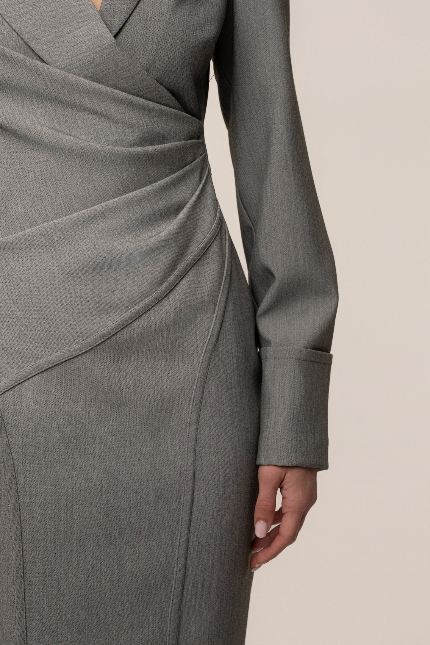 Grey Manifest Blazer Midi Dress JLUXLABEL