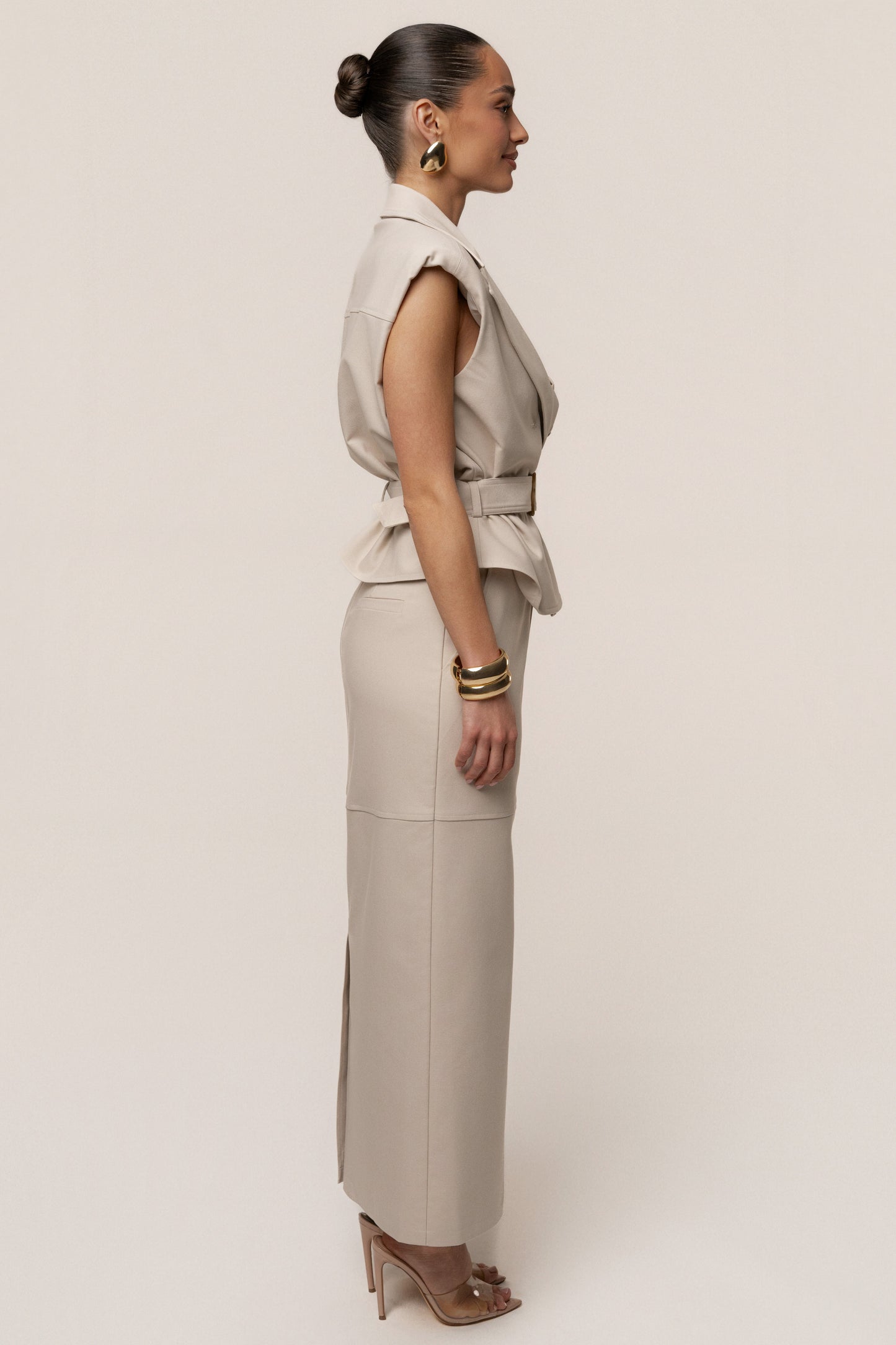 Beige In Focus Skirt JLUXLABEL
