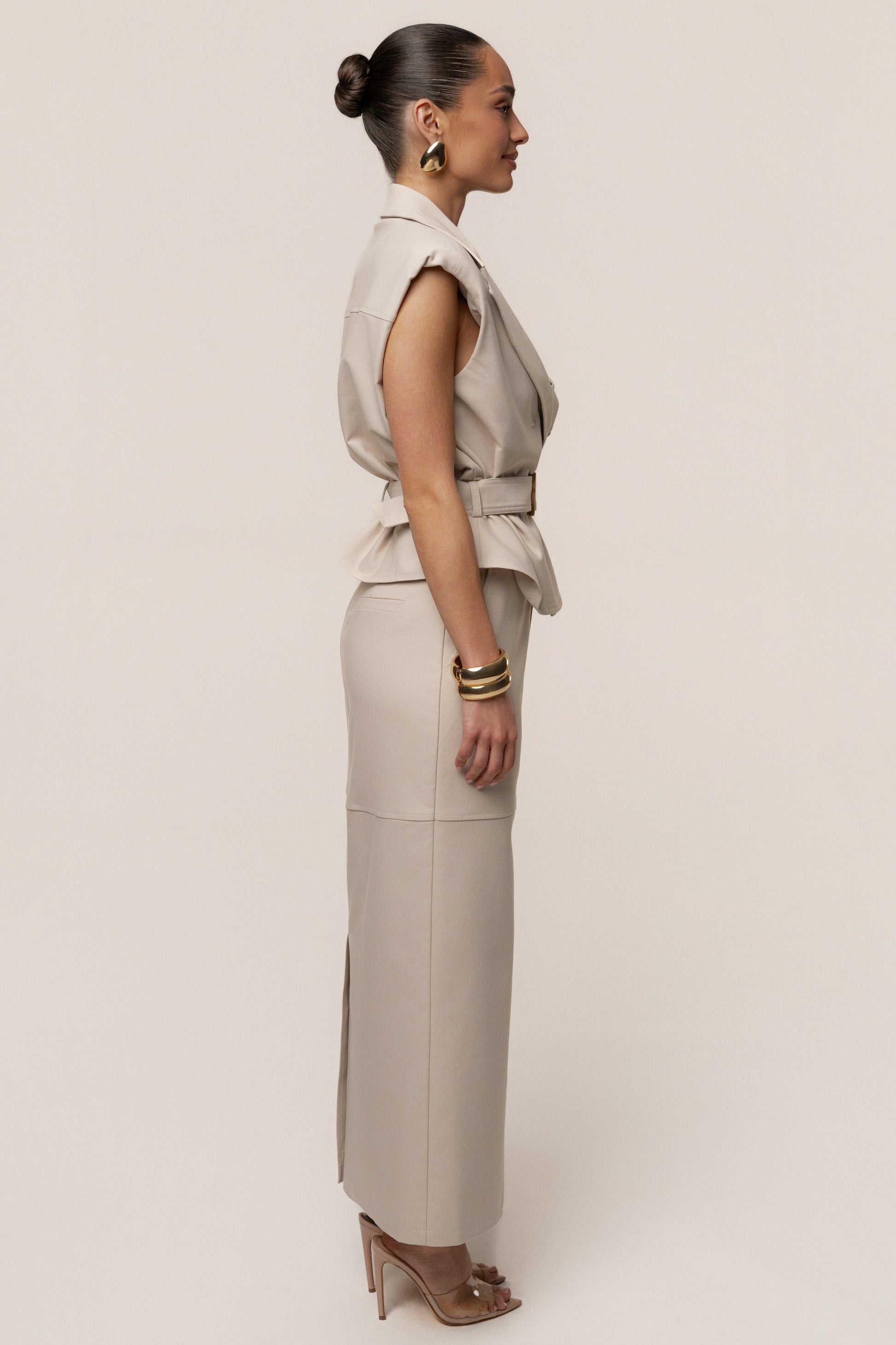 Beige In Focus Skirt JLUXLABEL