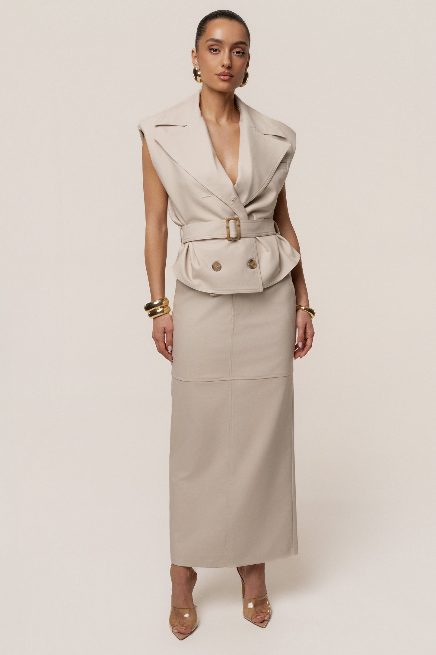 Beige In Focus Skirt JLUXLABEL