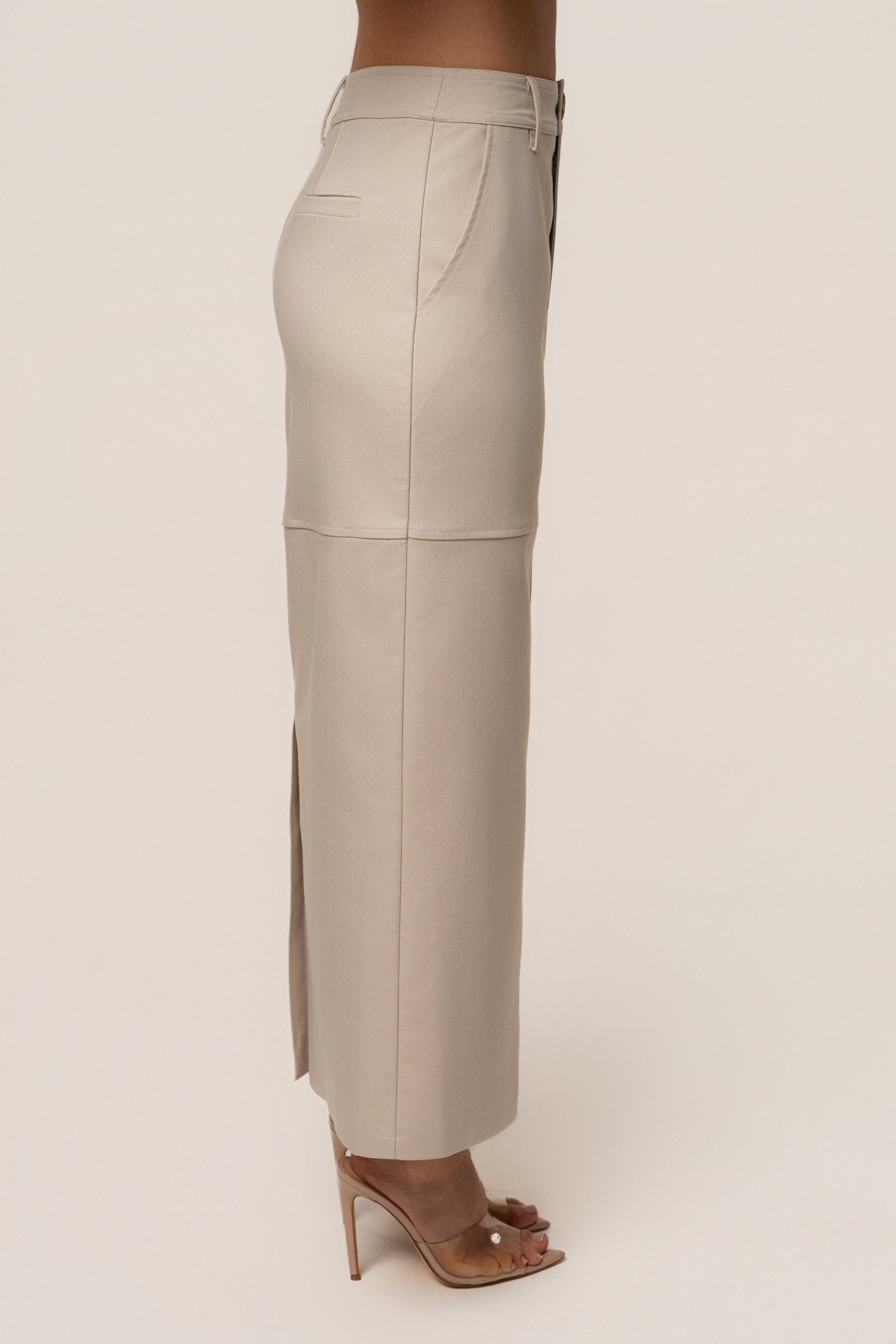 Beige In Focus Skirt JLUXLABEL
